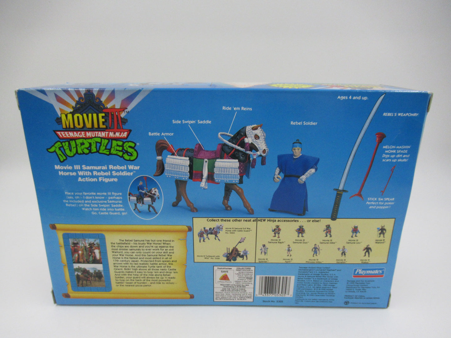 TMNT Samurai Rebel War Horse Set Teenage Mutant Ninja Turtles The Movie: III - Playmates (1993)