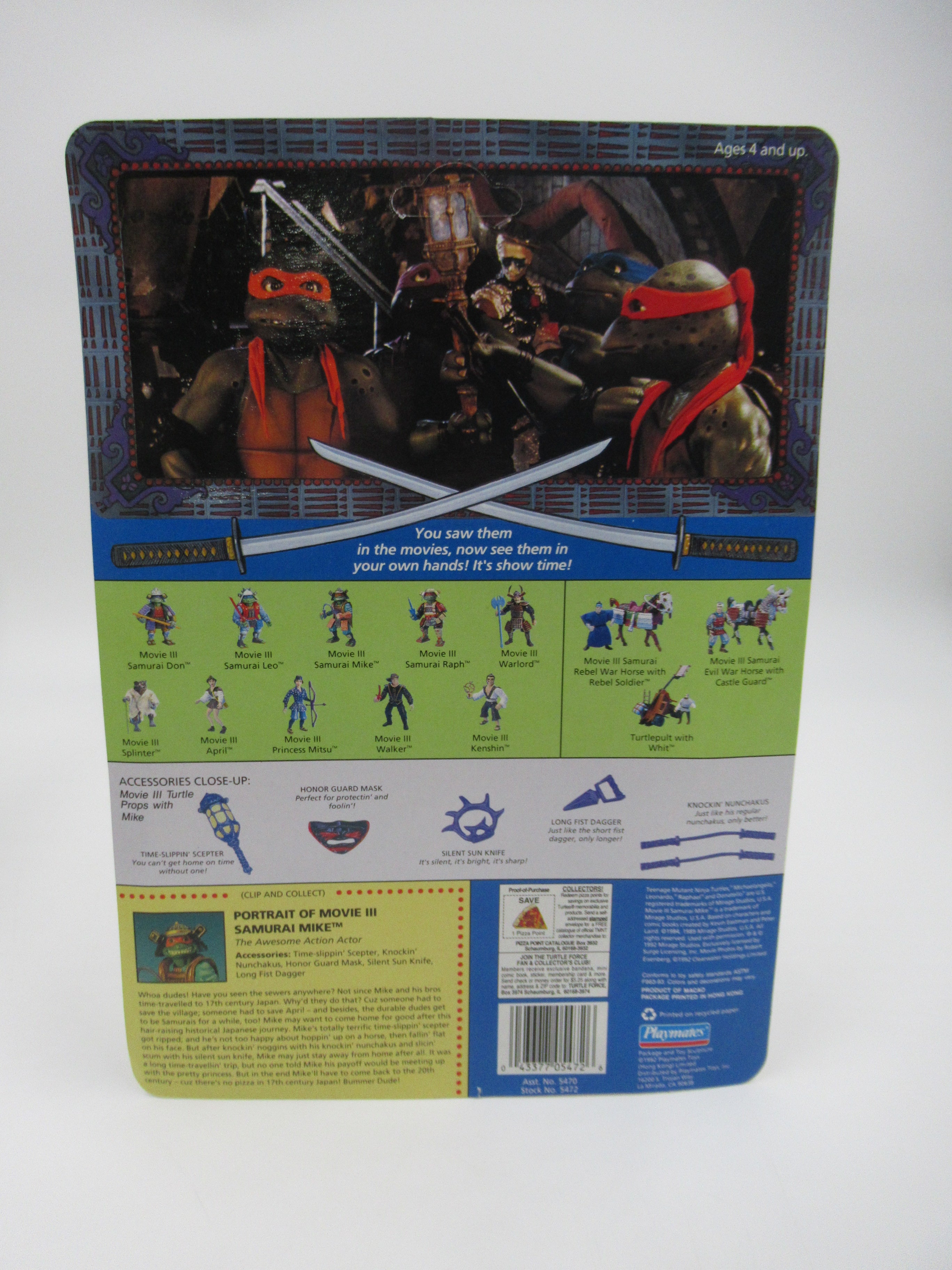 Teenage Mutant Ninja Turtles The Movie: III Samurai Action Figure Set of 4 - TMNTs Playmates (1993)