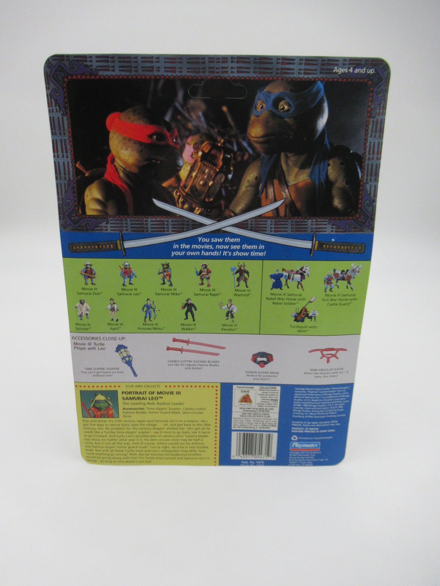 TMNT Teenage Mutant Ninja Turtles The Movie: III Samurai Action Figure Set of 4 - Playmates (1993)