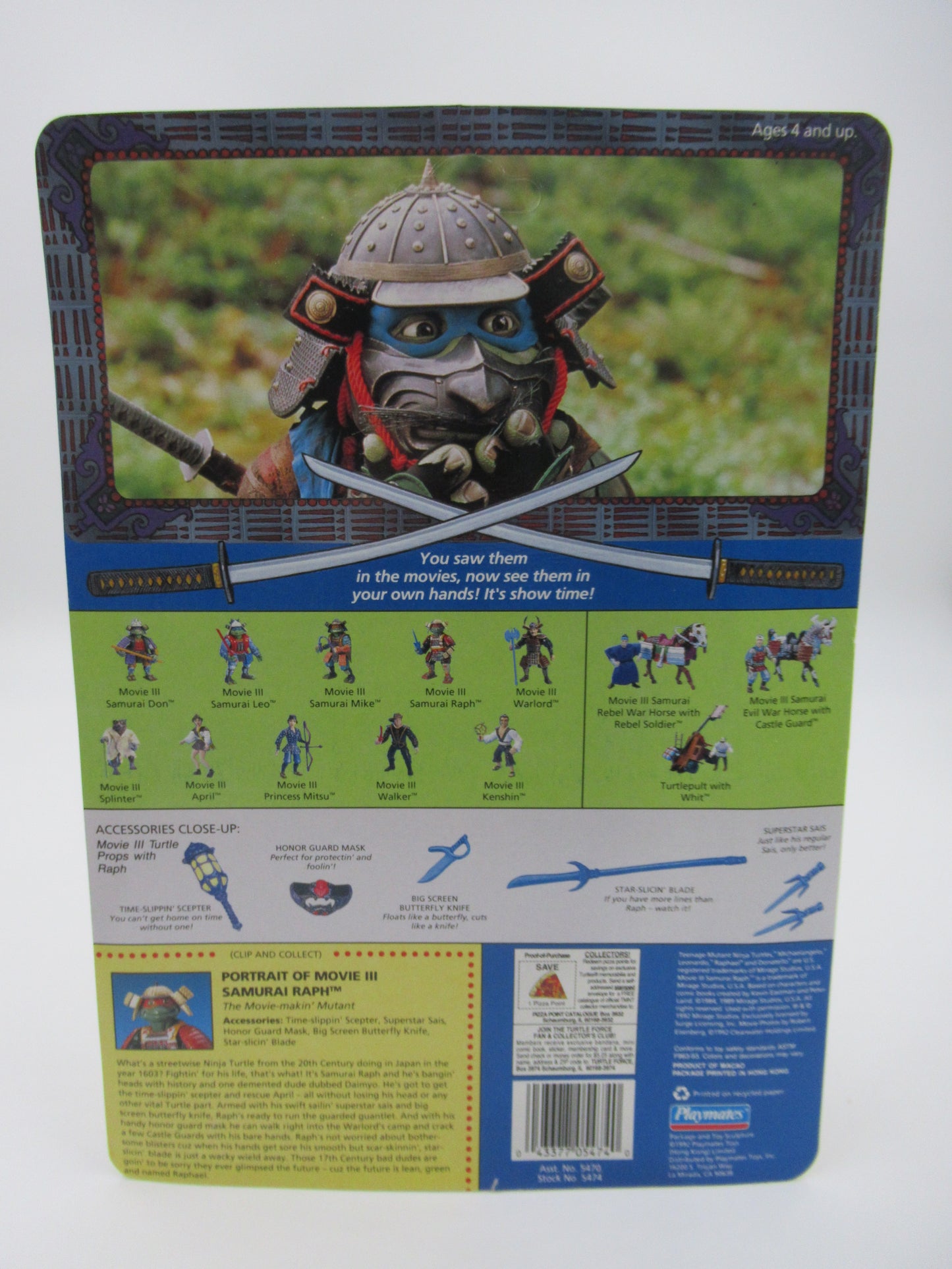 TMNT Teenage Mutant Ninja Turtles The Movie: III Samurai Action Figure Set of 4 - Playmates (1993)