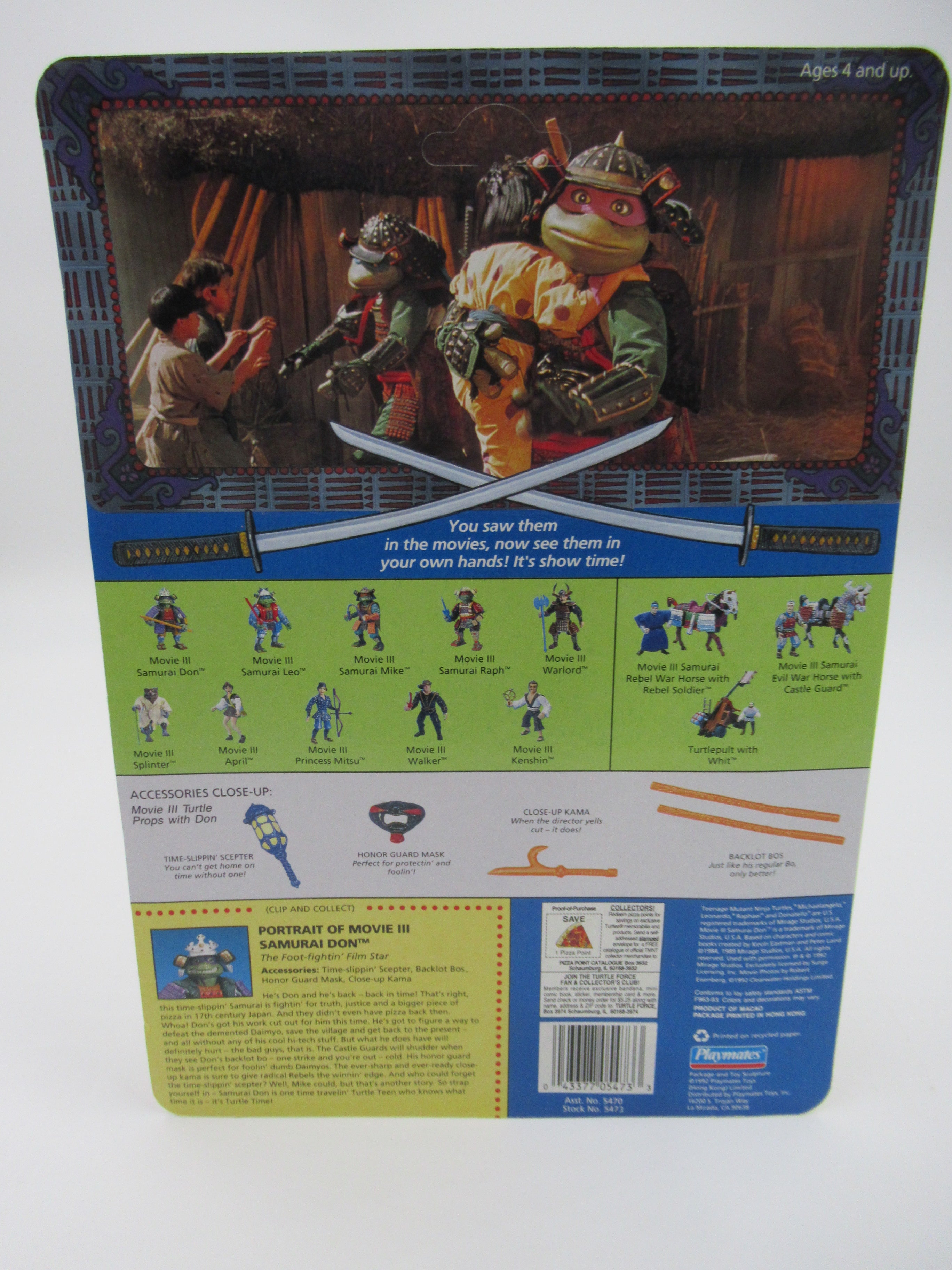 Teenage Mutant Ninja Turtles The Movie: III Samurai Action Figure Set of 4 - TMNTs Playmates (1993)