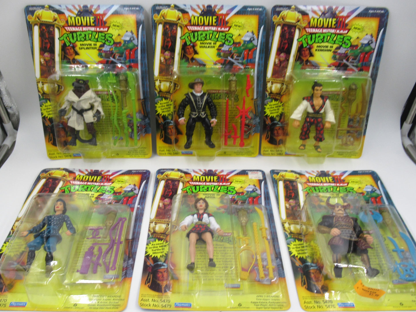 TMNT Teenage Mutant Ninja Turtles The Movie: III Action Figure Set of 6 - Playmates (1993)