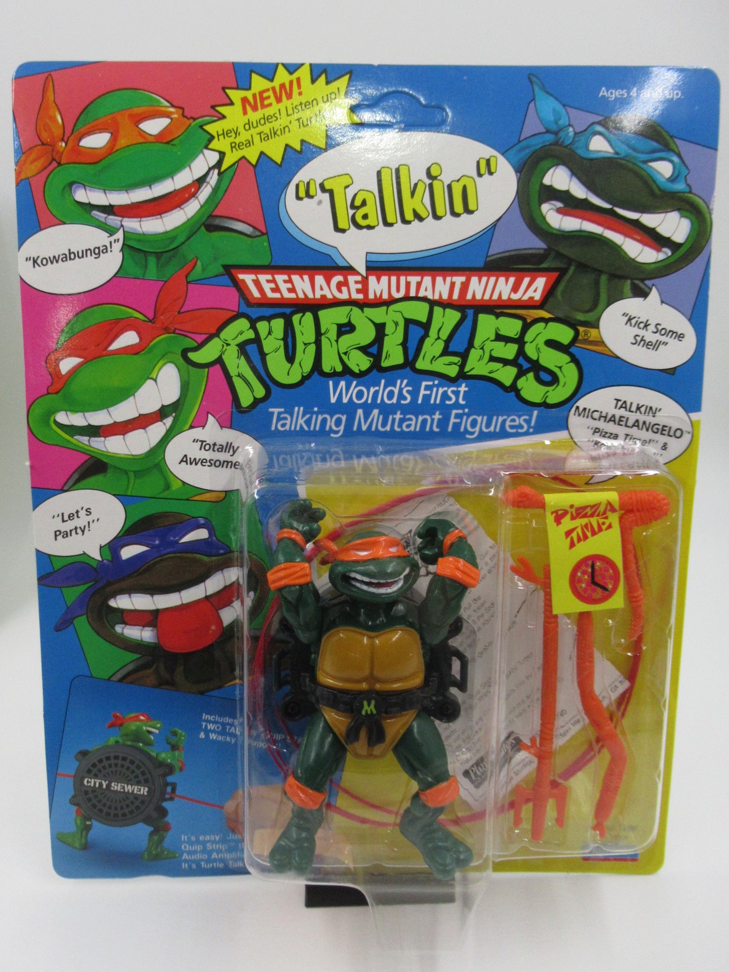 TMNT Talkin' Teenage Mutant Ninja Turtles Action Figure Set of 4 - Playmates (1991)