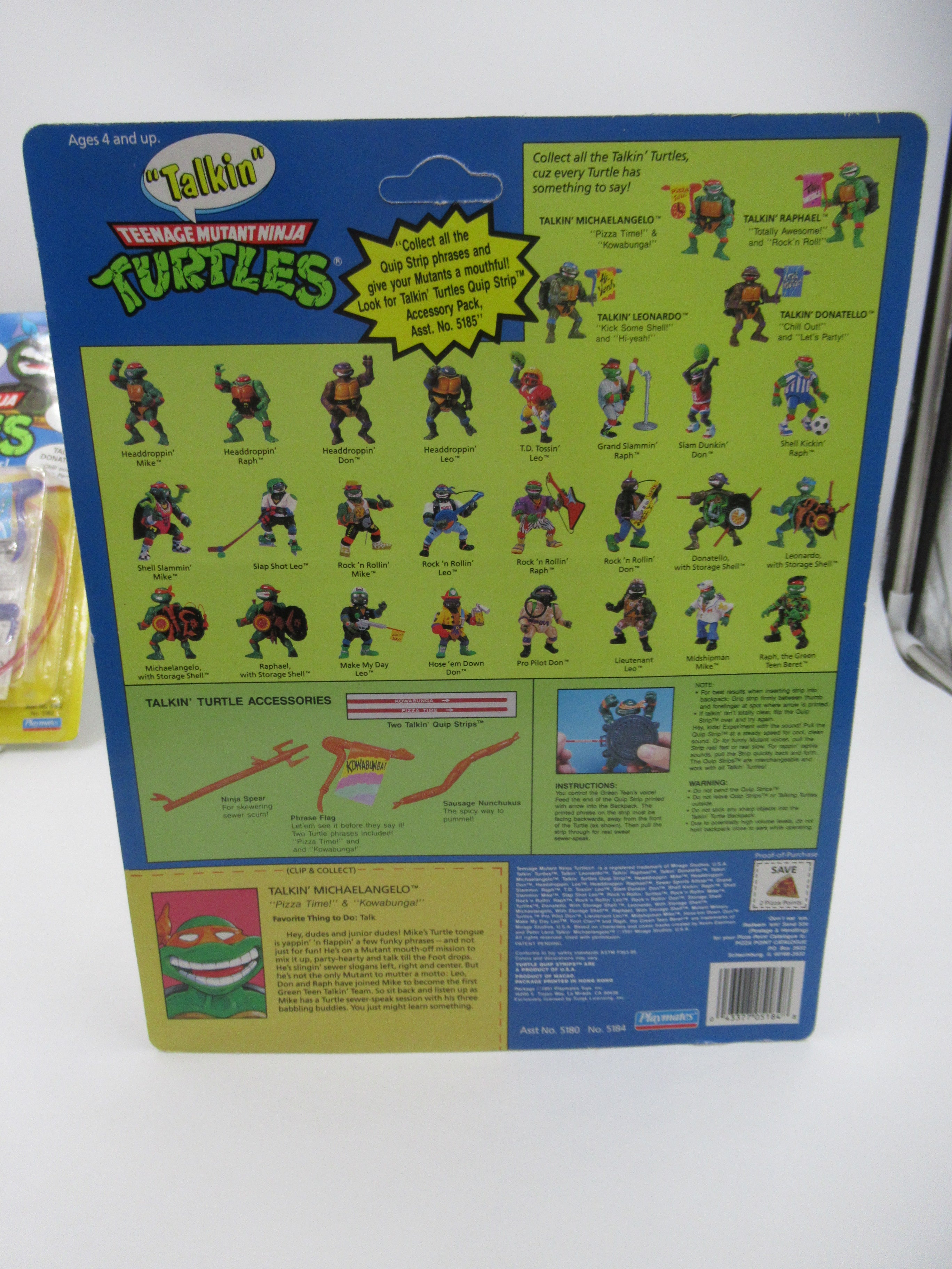 Teenage Mutant Ninja Turtles Talkin' TMNTs Action Figure Set of 4 - Playmates (1991)