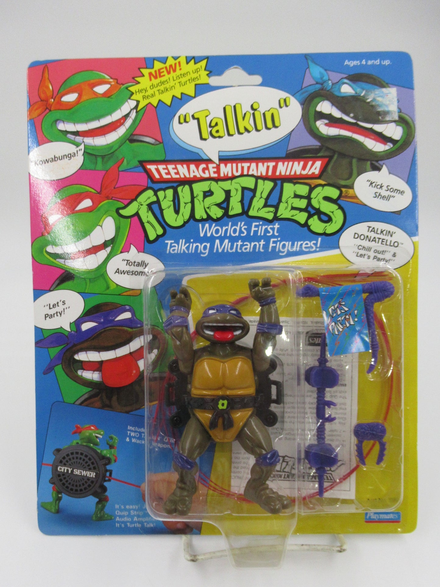 TMNT Talkin' Teenage Mutant Ninja Turtles Action Figure Set of 4 - Playmates (1991)