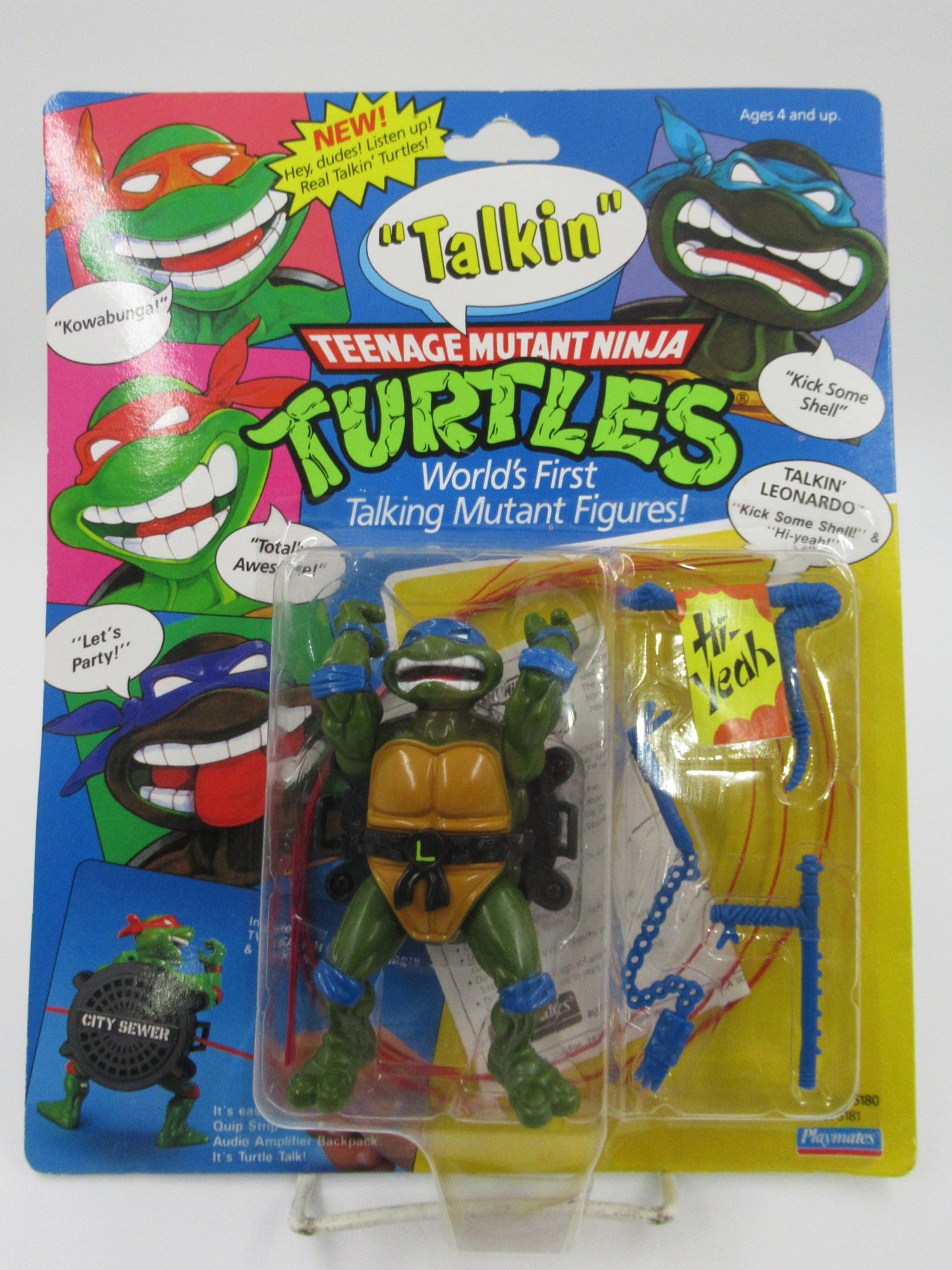 TMNT Talkin' Teenage Mutant Ninja Turtles Action Figure Set of 4 - Playmates (1991)