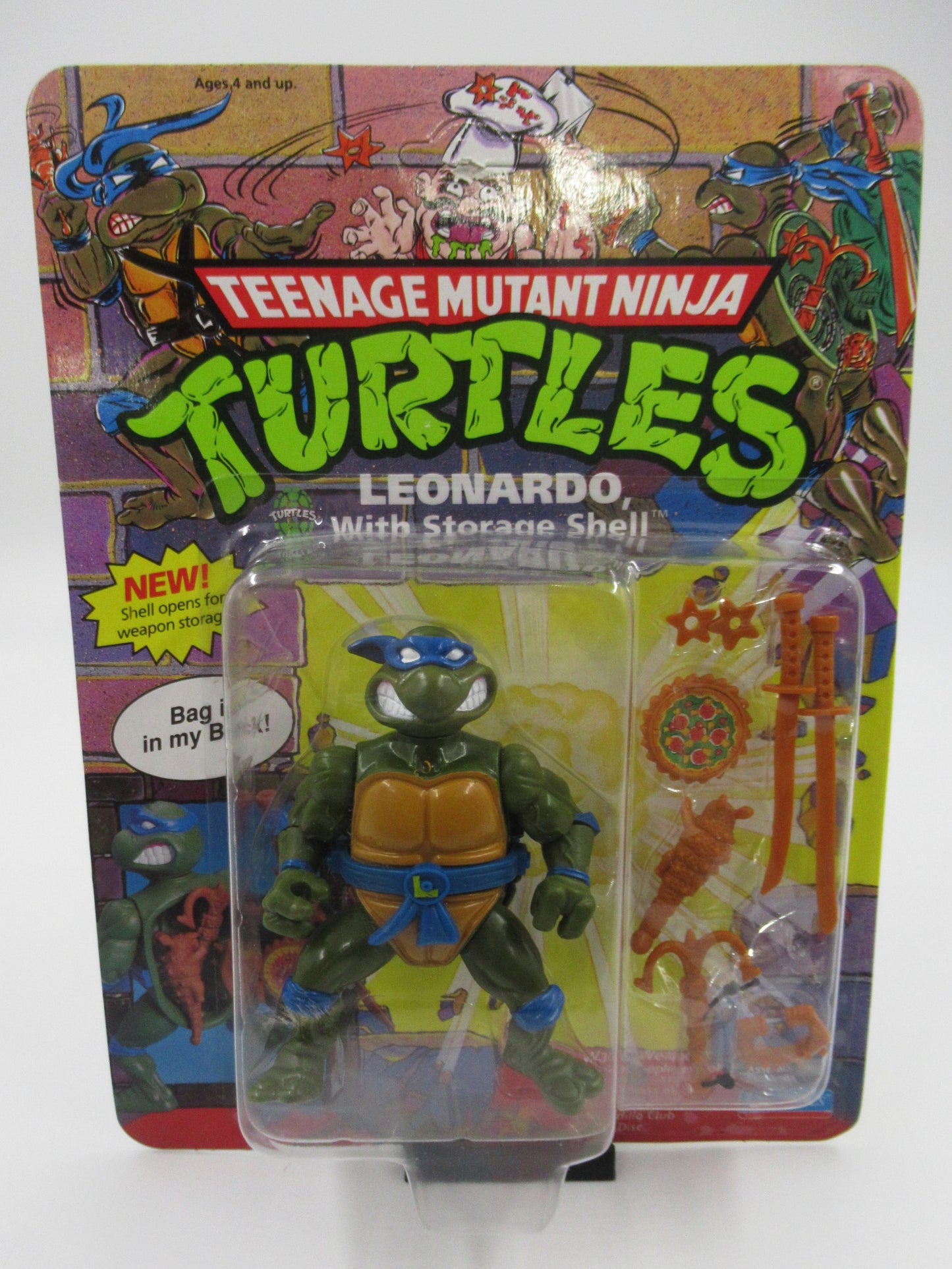 TMNT Storage Shell Teenage Mutant Ninja Turtles Action Figure Set of 4 - Playmates (1991)