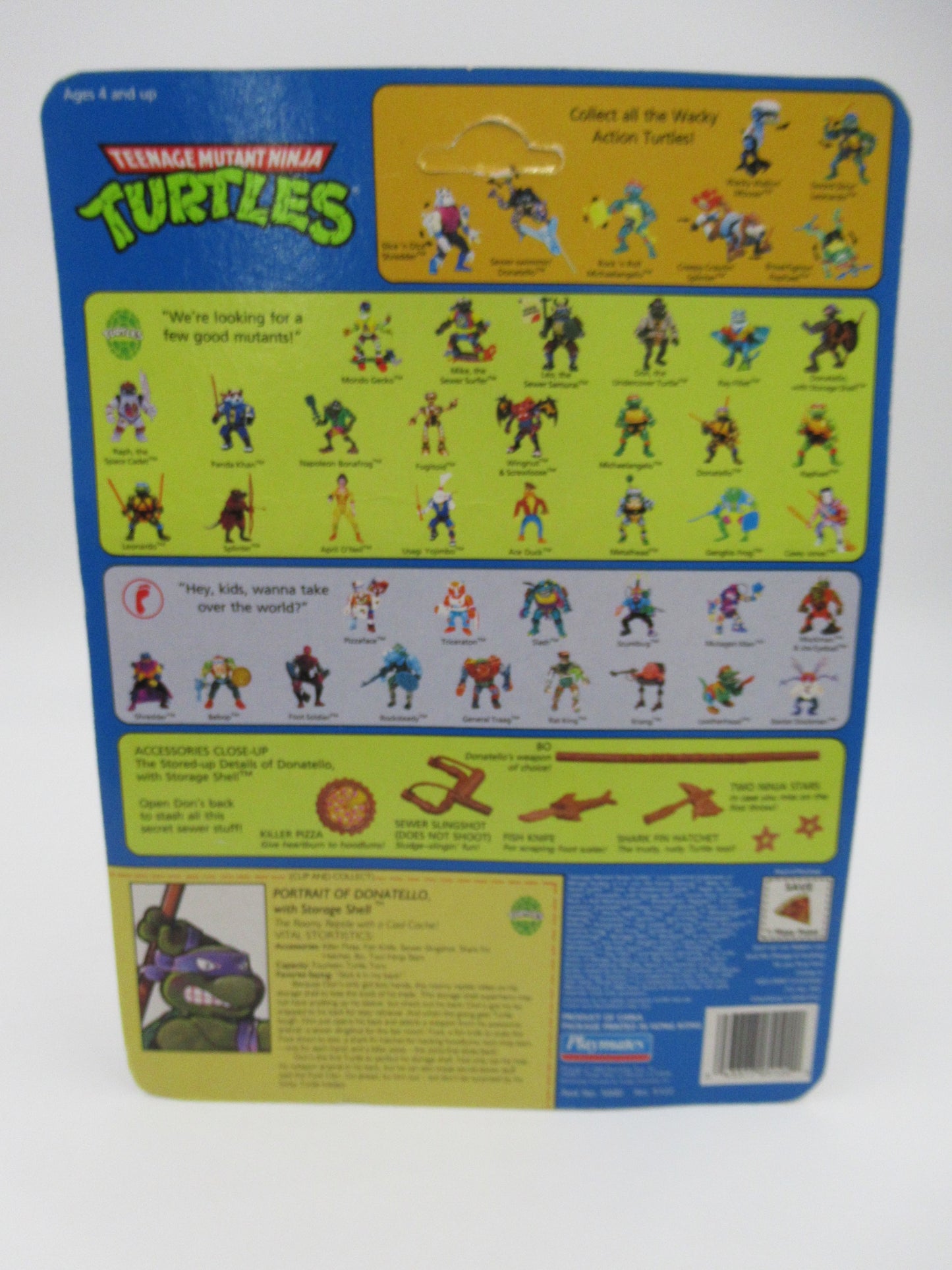 TMNT Storage Shell Teenage Mutant Ninja Turtles Action Figure Set of 4 - Playmates (1991)