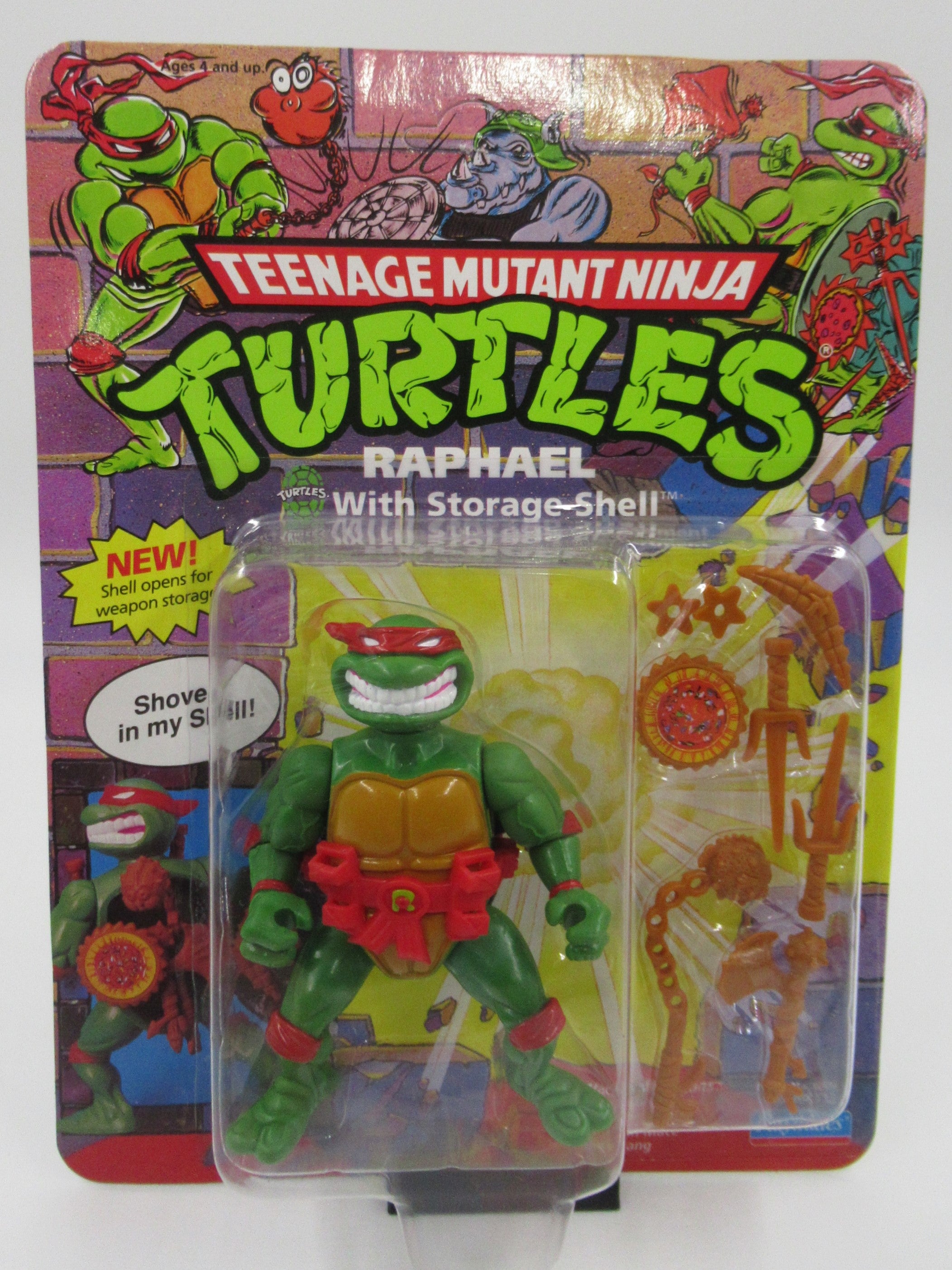 Teenage Mutant Ninja Turtles Storage Shell TMNTs Action Figure Set of 4 - Playmates (1991)