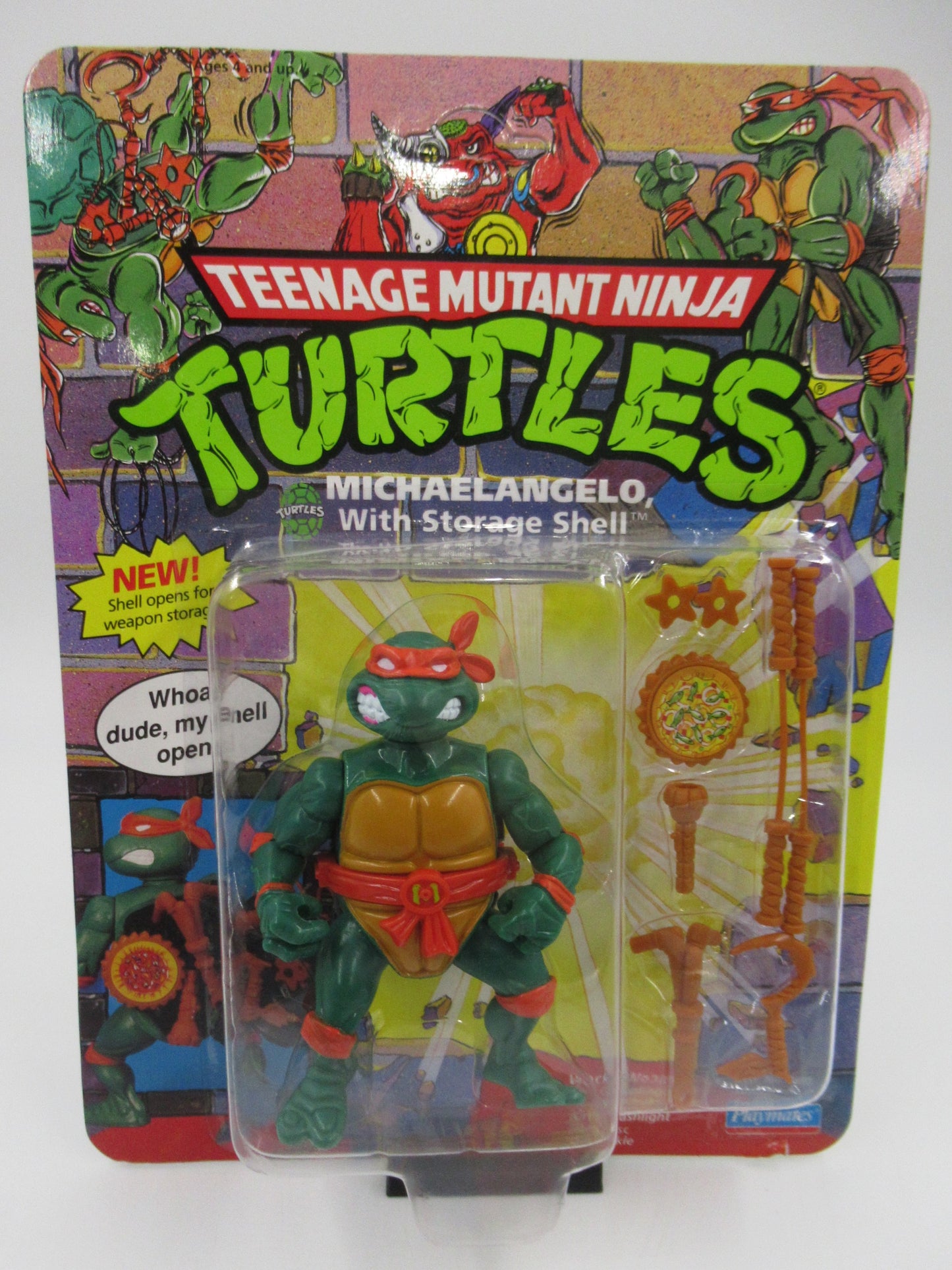 TMNT Storage Shell Teenage Mutant Ninja Turtles Action Figure Set of 4 - Playmates (1991)