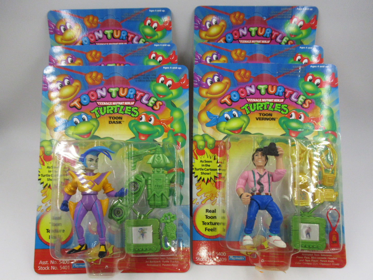 TMNT Toon Turtles Teenage Mutant Ninja Turtles Complete 4.5" Figure Set of 11 - Playmates (1993)