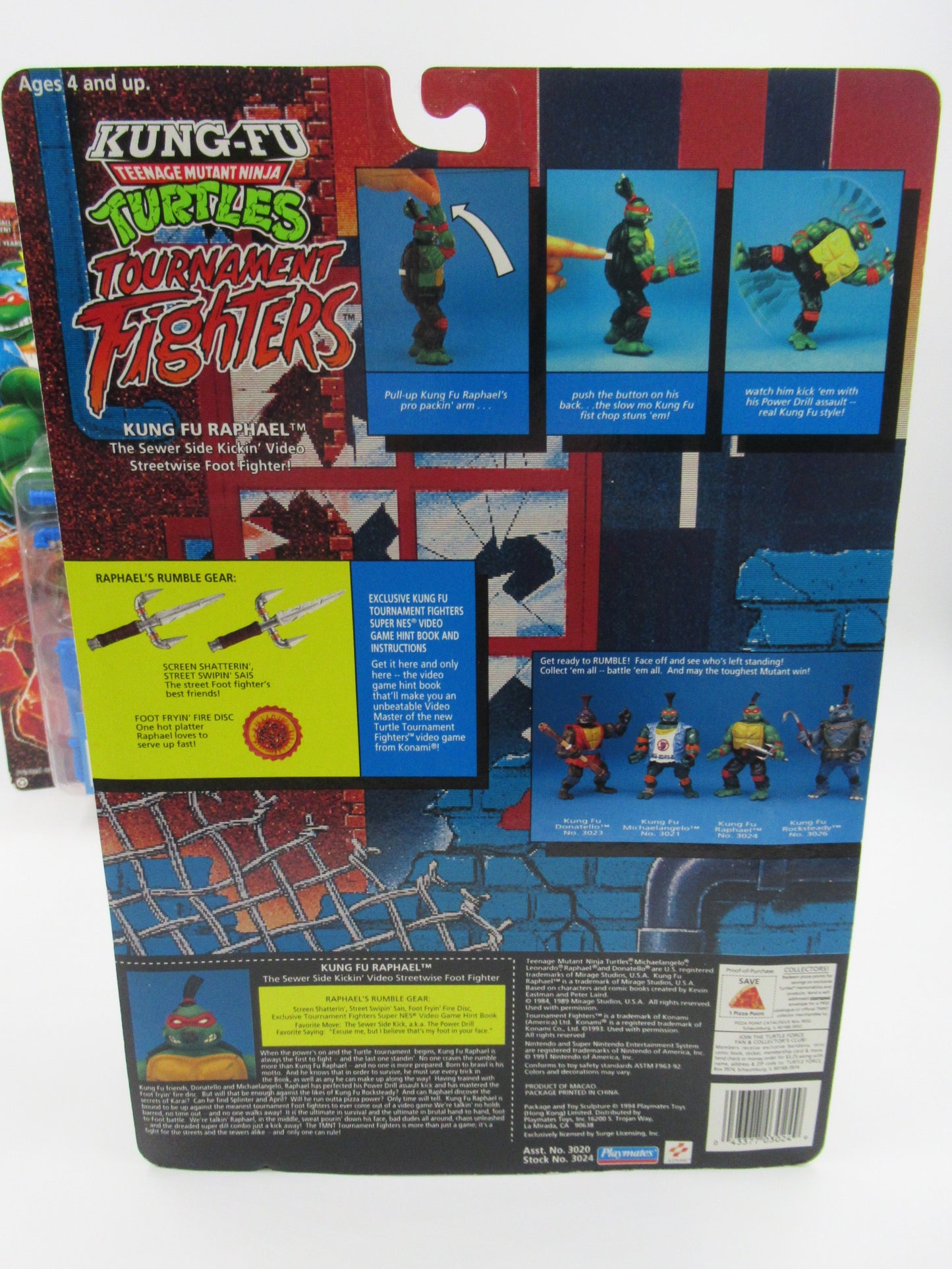 TMNT Kung Fu Tournament Fighters  4.5" Action Figures Teenage Mutant Ninja Turtles Set of 4 - Playmates (1994)