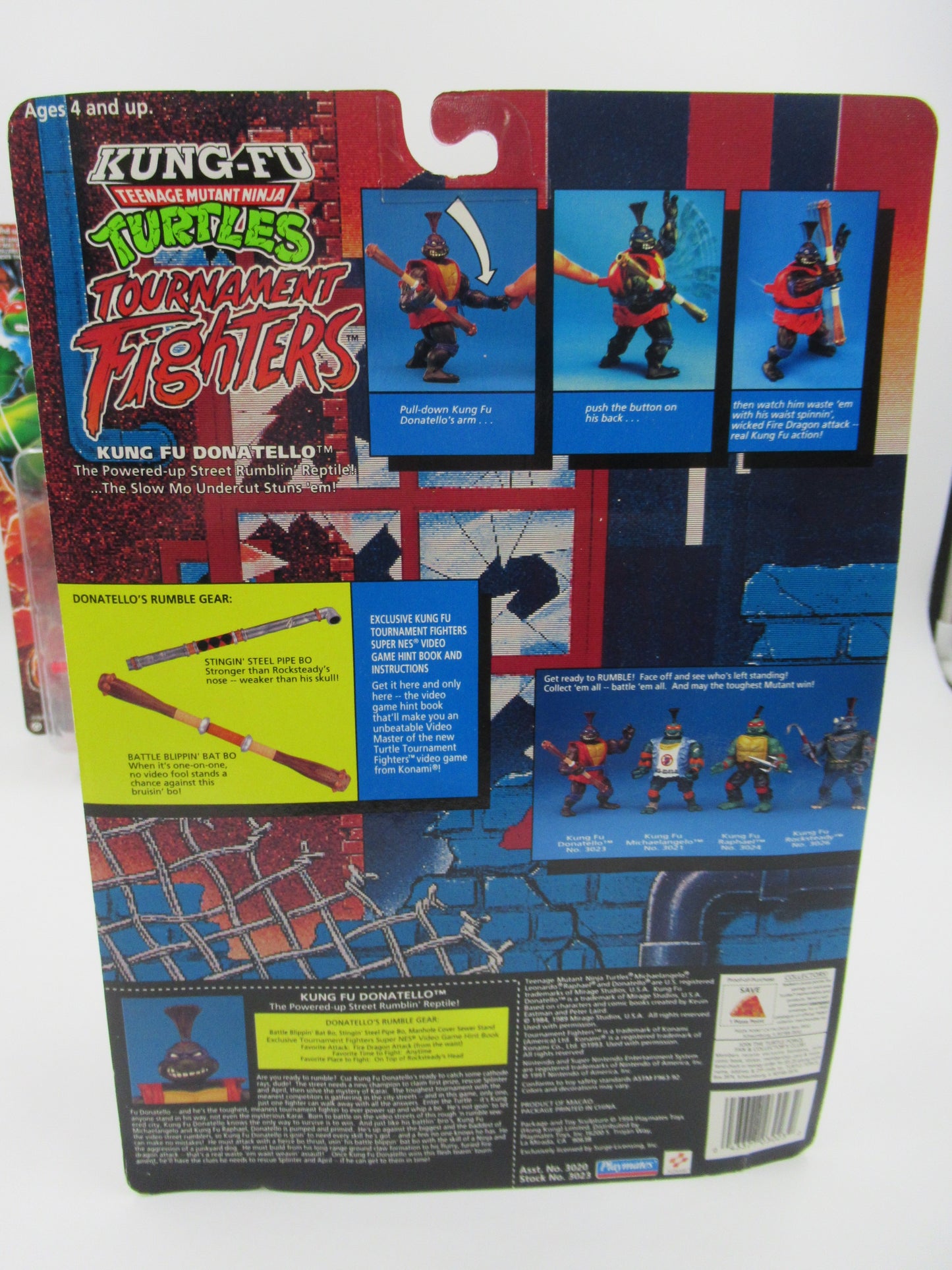 TMNT Kung Fu Tournament Fighters  4.5" Action Figures Teenage Mutant Ninja Turtles Set of 4 - Playmates (1994)