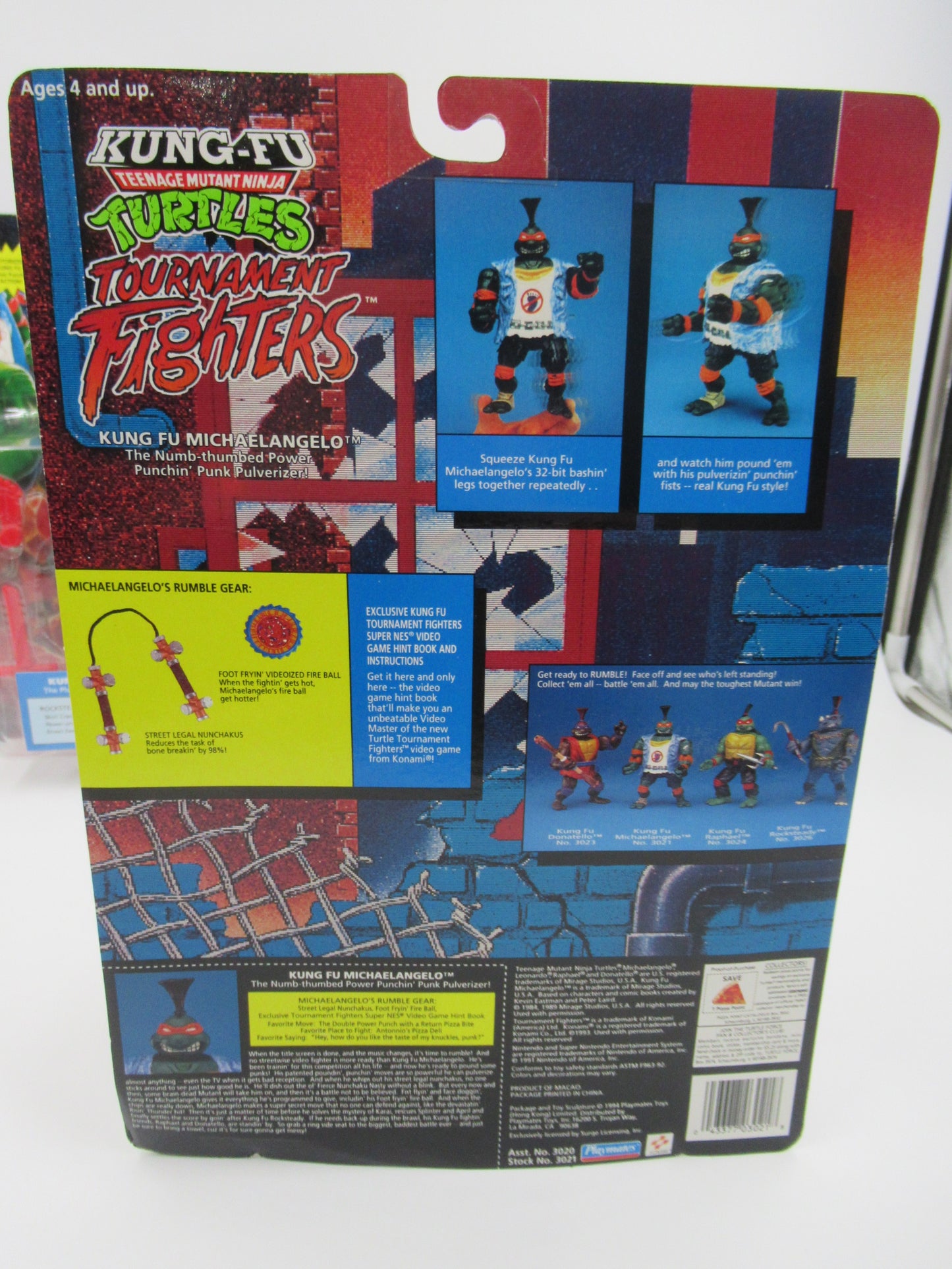 TMNT Kung Fu Tournament Fighters  4.5" Action Figures Teenage Mutant Ninja Turtles Set of 4 - Playmates (1994)