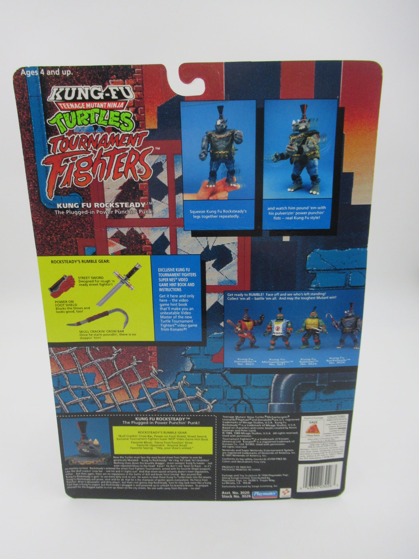 TMNT Kung Fu Tournament Fighters  4.5" Action Figures Teenage Mutant Ninja Turtles Set of 4 - Playmates (1994)