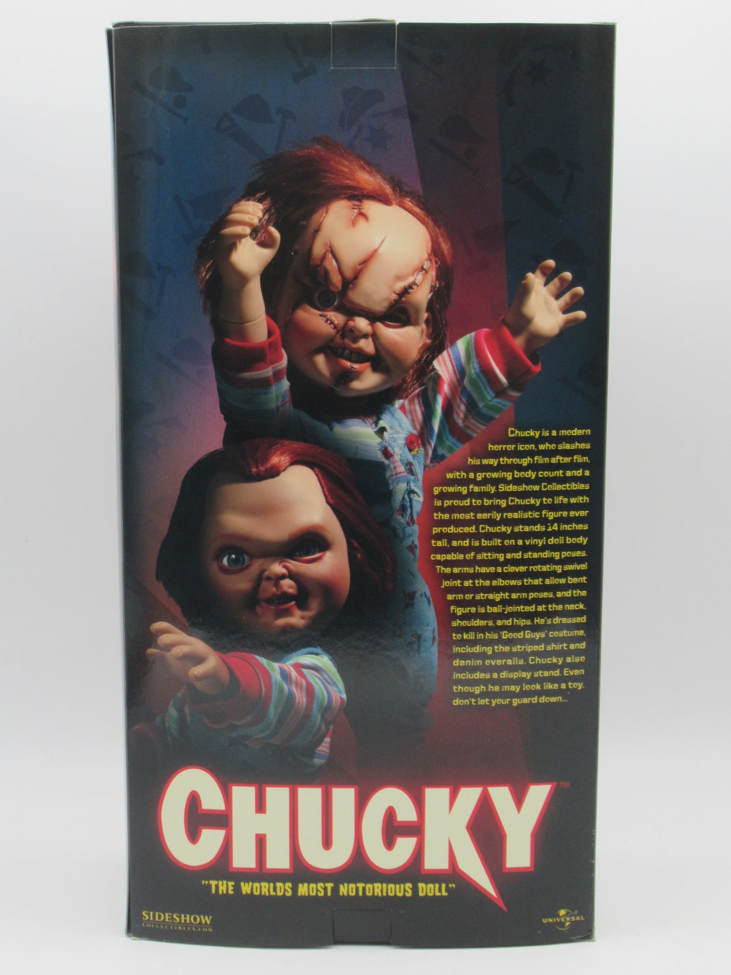 CHILD'S PLAY Chucky Doll Scar Version 14" Vinyl Figure - Sideshow Collectibles (2006) #4606 Horror Collectible