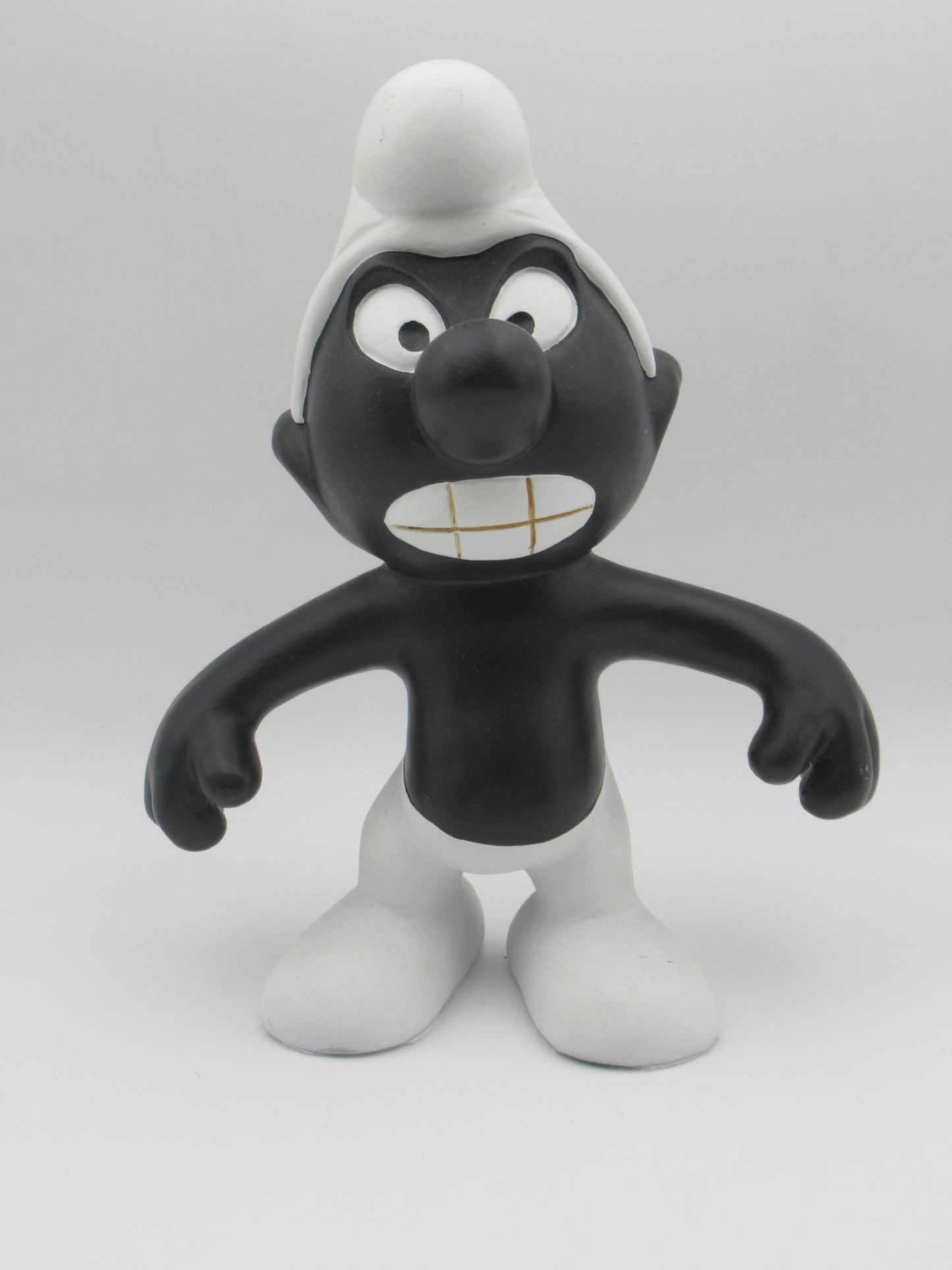 THE SMURFS Black & White Angry Smurf 12" Statue - Schlumpe (1999) Peyo Collectible