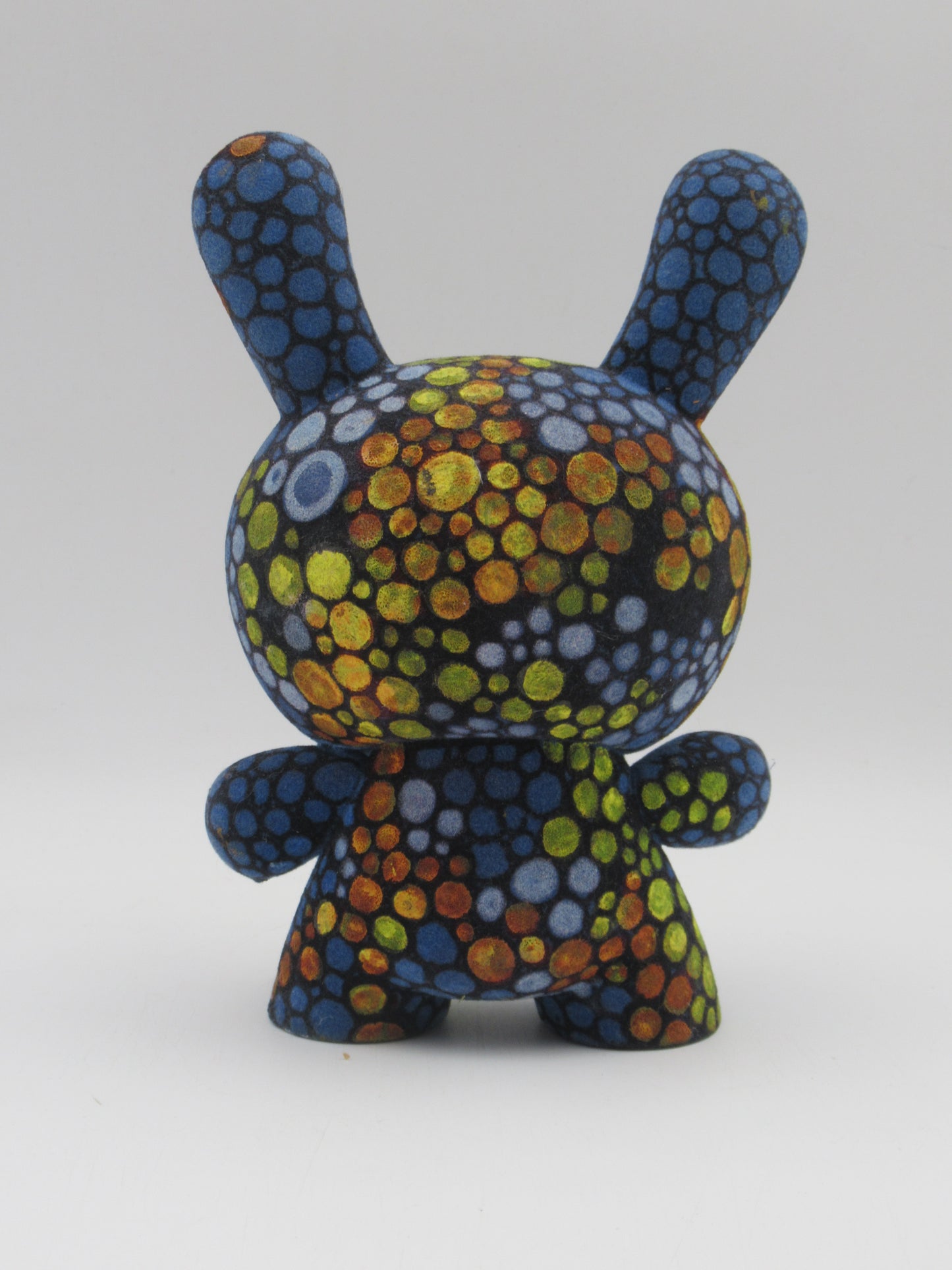 CUSTOM Blue Flocked Dunny Figure - Filth x Kidrobot (2005) Artist SIGNED Collectible Art Toy