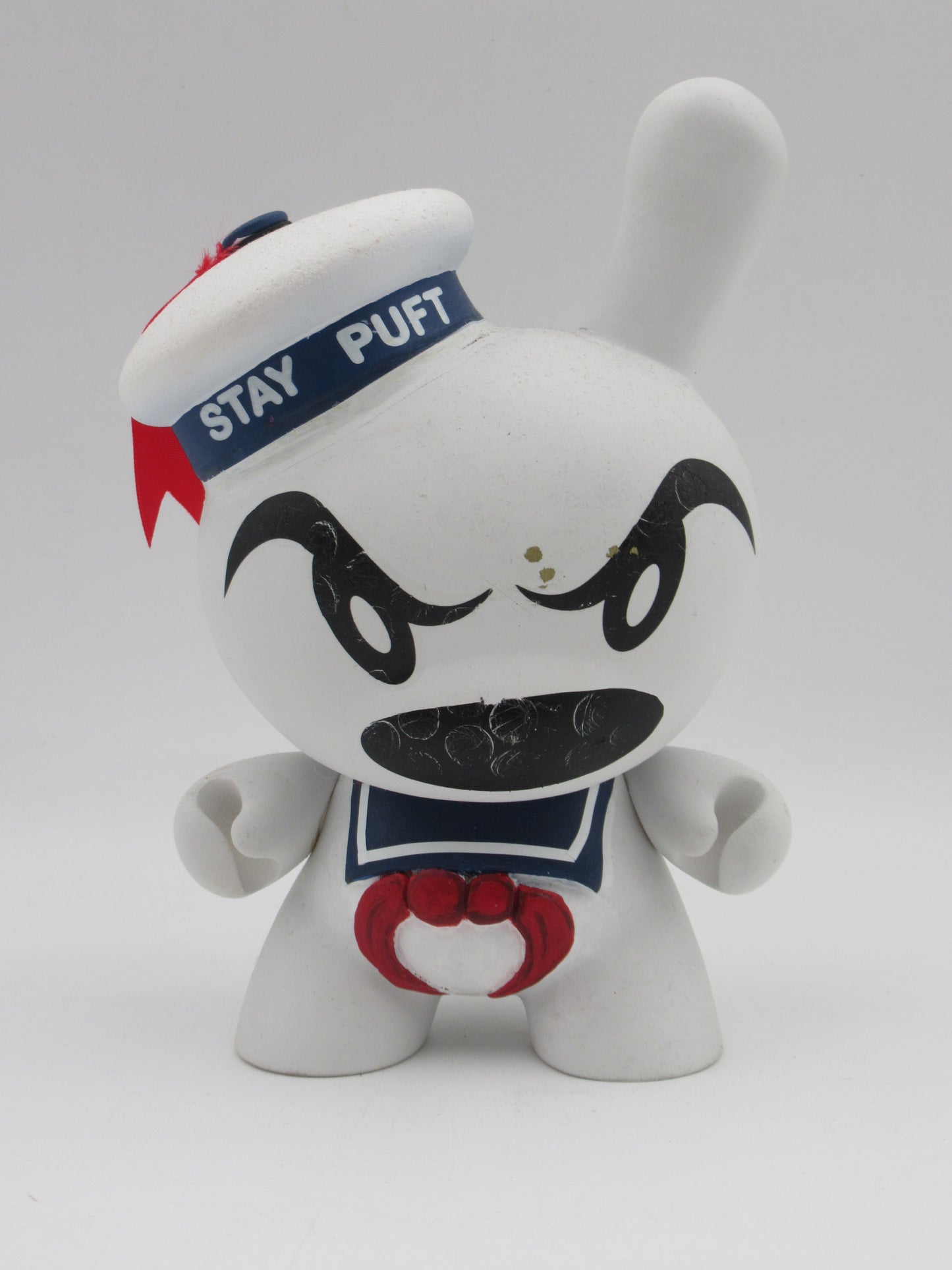 CUSTOM Stay Puft Marshmallow Man Dunny Figure -  Kidrobot (c. 2000s) Ghostbusters Collectible Art Toy