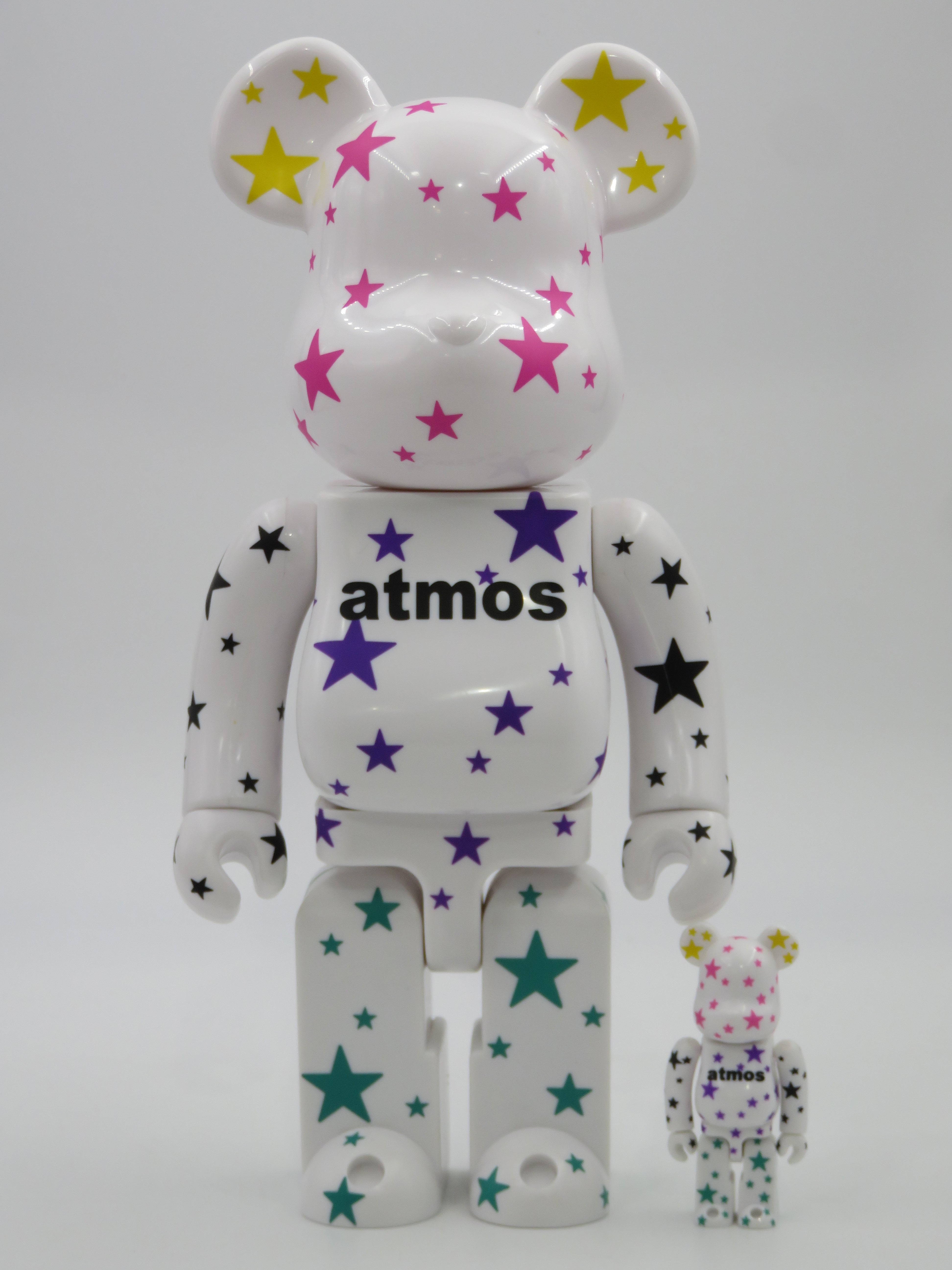 BEARBRICK Atmos Crazy Stars 400% & 100% Figure Set - Medicom Toy (2009) Art Toy