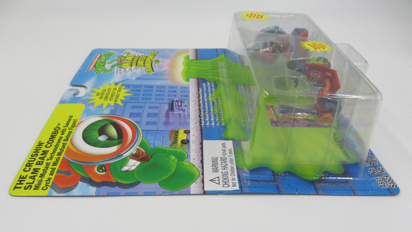 TMNT "The Crushin' Slam Bam Combo" Mini Mutants Turtle Transports Teenage Mutant Ninja Turtles- Playmates (1994)