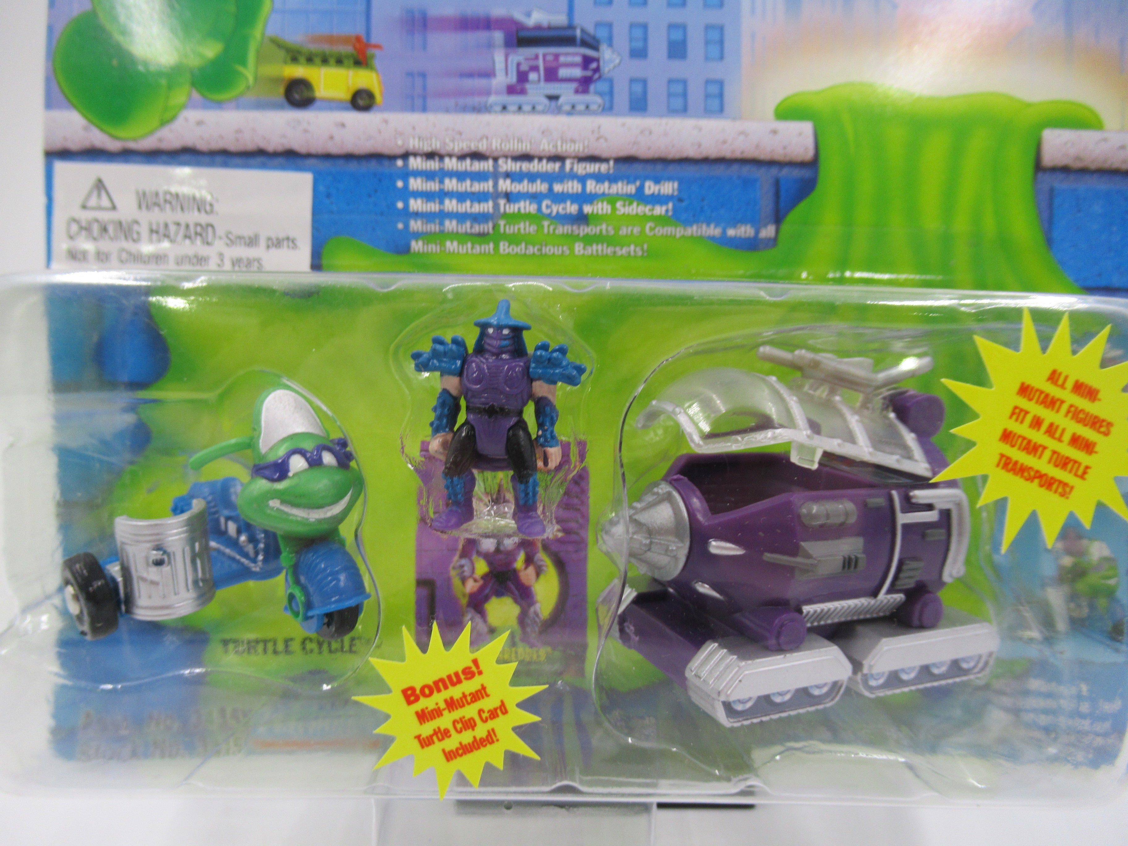 Teenage Mutant Ninja Turtles "The Turtle Tenderizin' Combo" Mini Mutants Turtle Transports TMNTs- Playmates (1994)