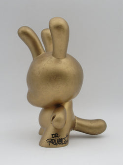 CUSTOM Golden Dunny Figure - Dr. Revolt x Kidrobot (c. 2000s) Artist SIGNED Collectible Art Toy