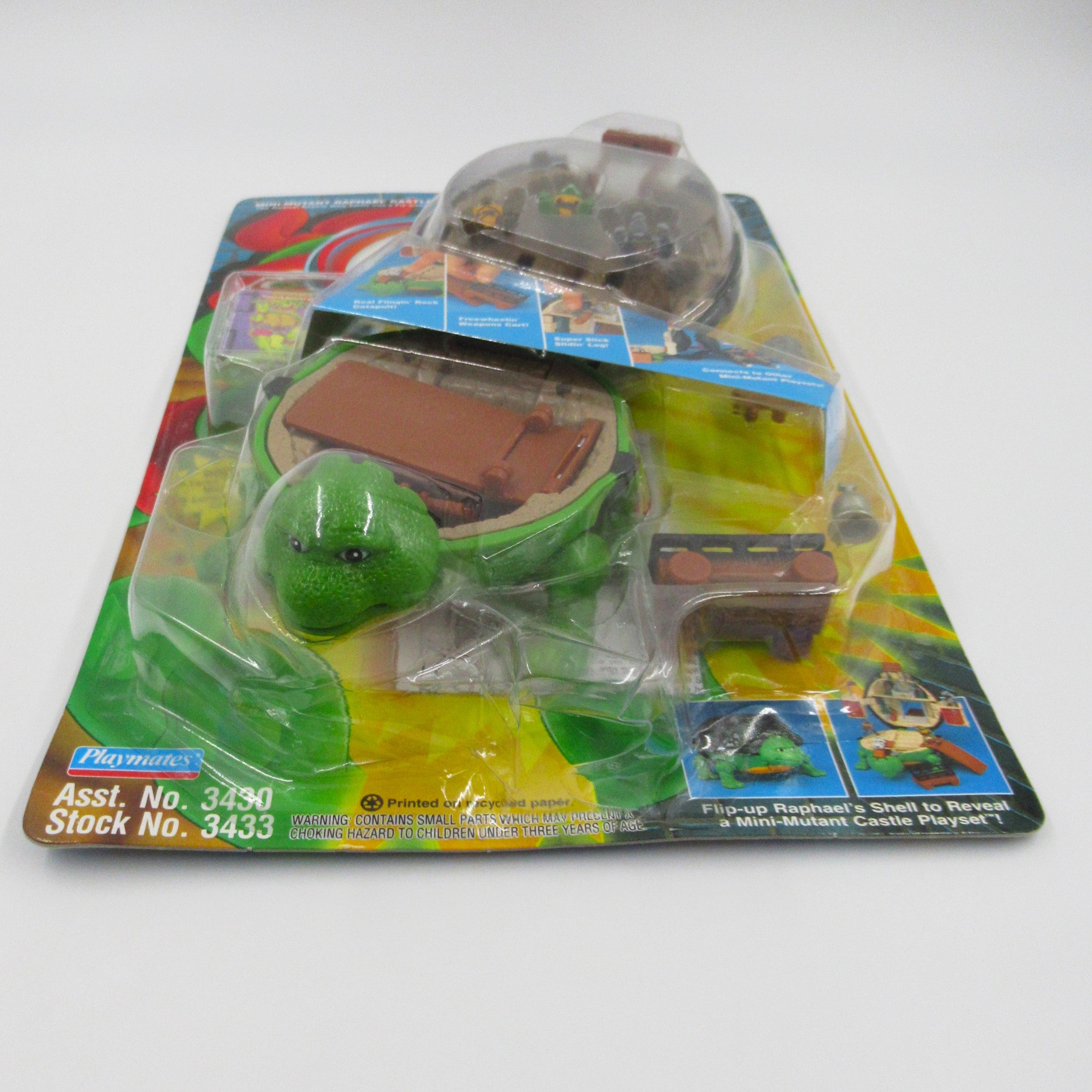 Teenage Mutant Ninja Turtles Mini Mutants Raphael Castle Playset TMNTs- Playmates (1994)