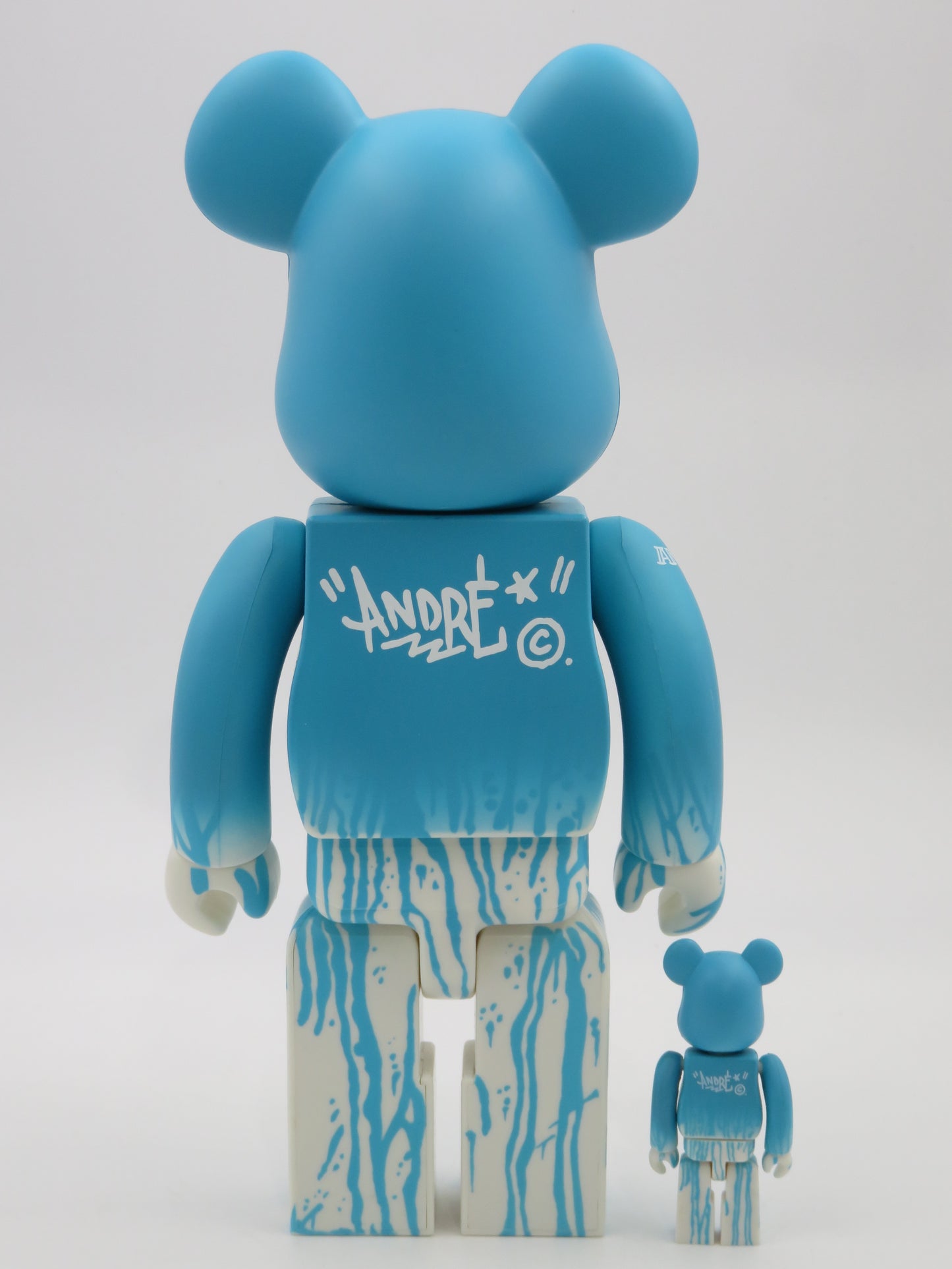 BEARBRICK Isetan "Andre" 400% & 100% Figure Set - Medicom Toy (2006) Blue Be@rbrick Art Toy