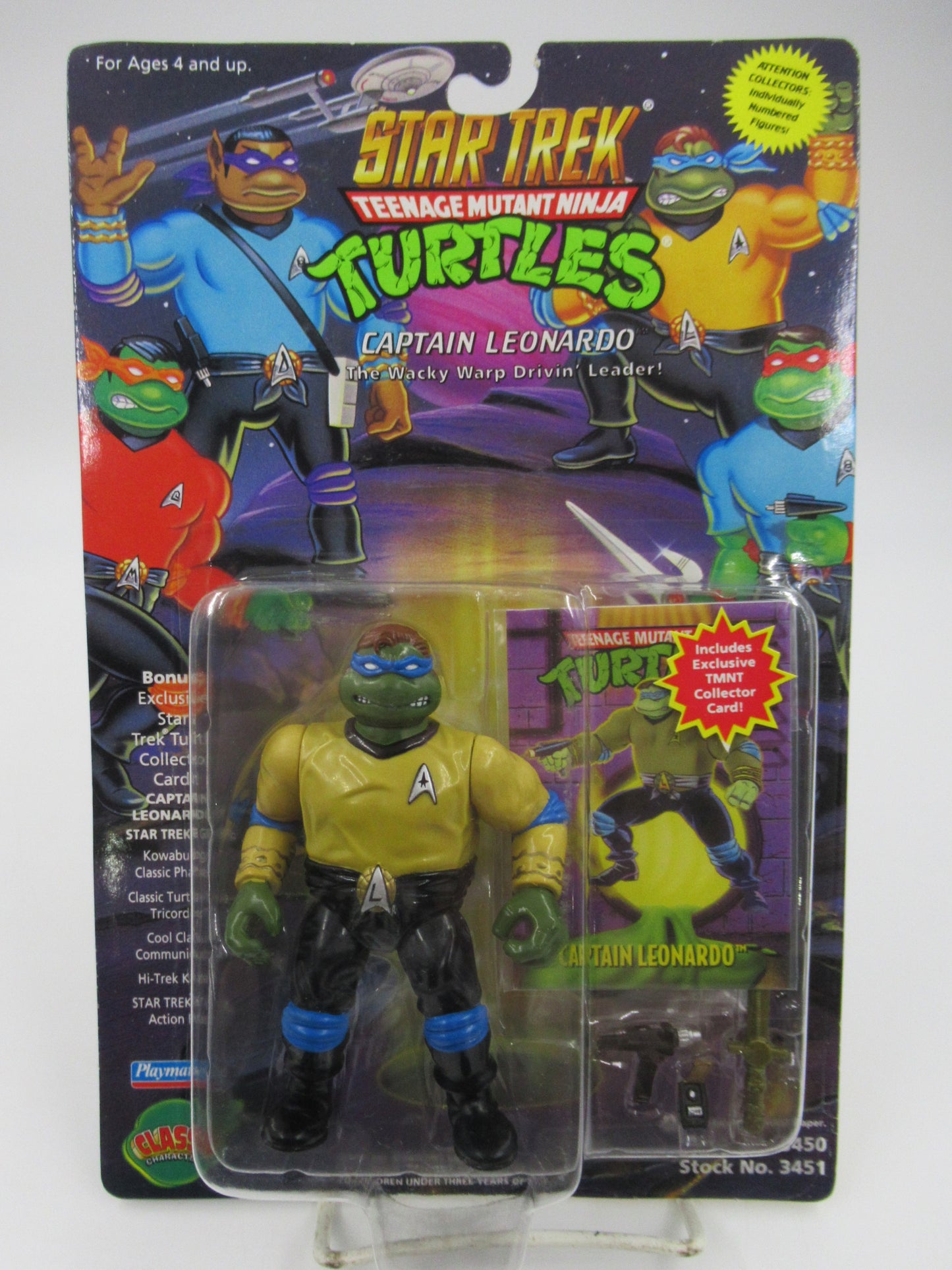 TMNT Star Trek 4.5" Teenage Mutant Ninja Turtles Action Figure Set of 4 - Playmates (1994)