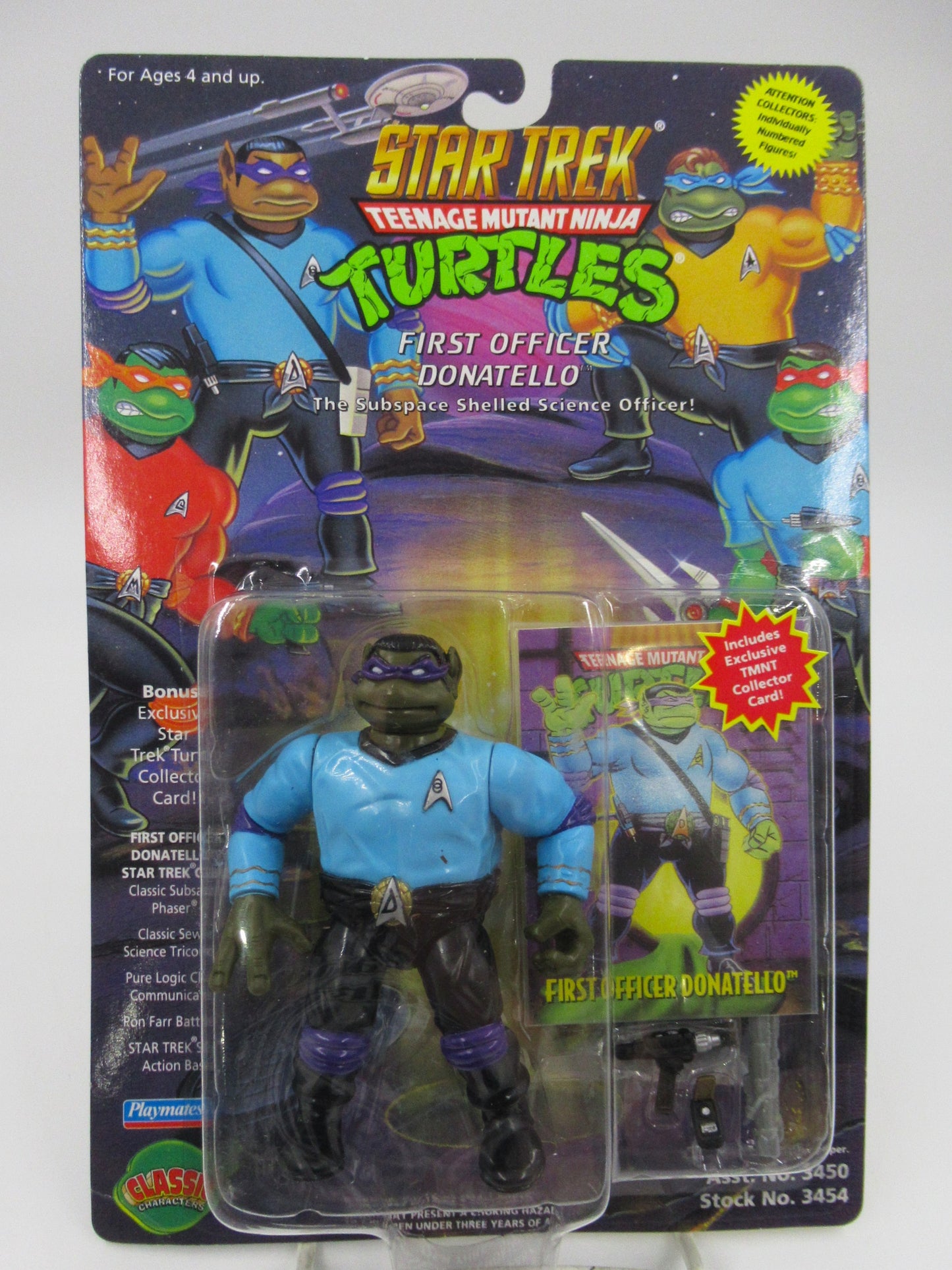 TMNT Star Trek 4.5" Teenage Mutant Ninja Turtles Action Figure Set of 4 - Playmates (1994)