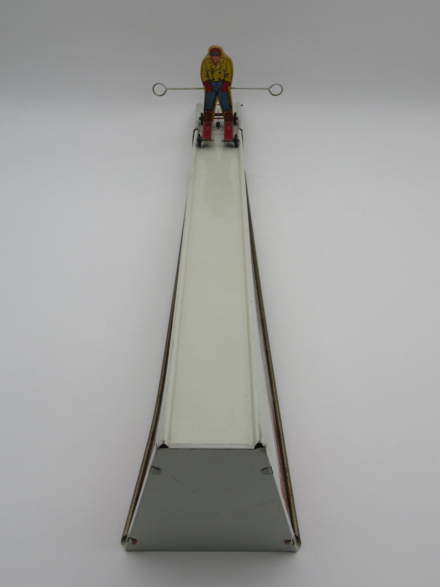 VINTAGE "Sun Valley" Ski-Jumper Tin Litho Toy - Wolverine (1940s) Working Post WWII Toy