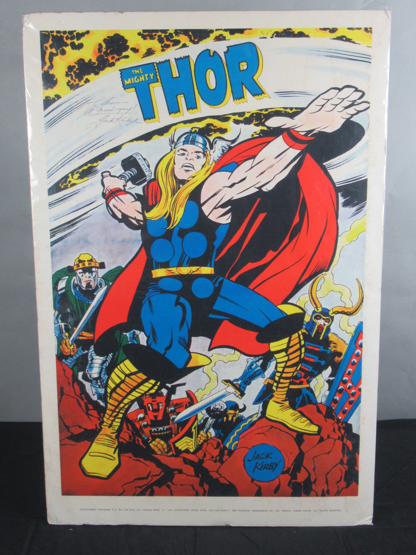 THOR Marvel Mania Jack Kirby Signed Poster - Marvel (1969)