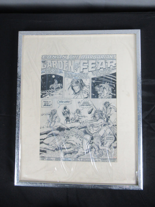 CONAN THE BARBARIAN #9 Splash Original Production Art - (1976) Vintage Art Layout Poster