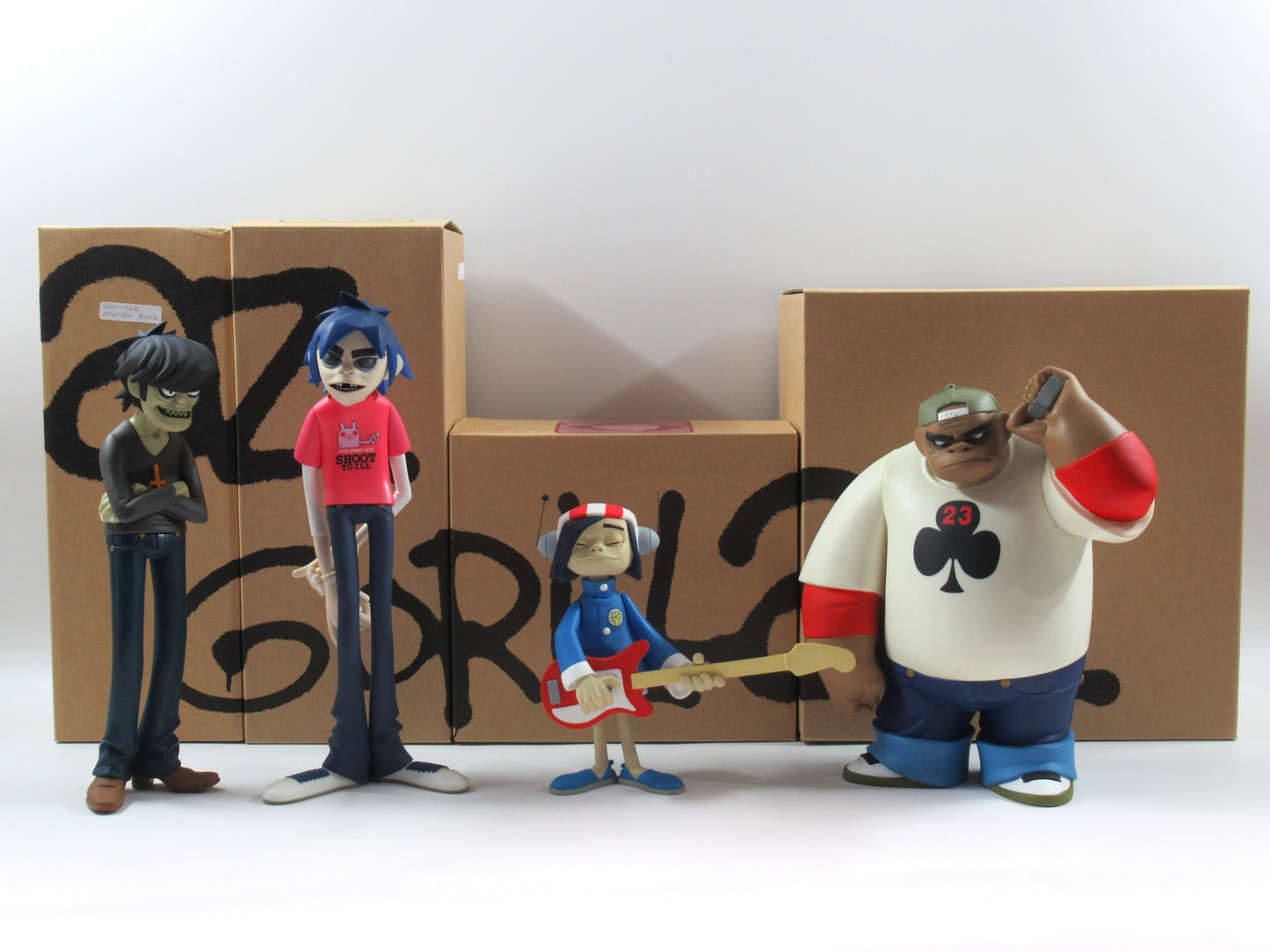 GORILLAZ Black Series Vinyl Figure Set of (4) - Kidrobot (2005) 2-D, Murdoc, Russel, & Noodle Art Toys