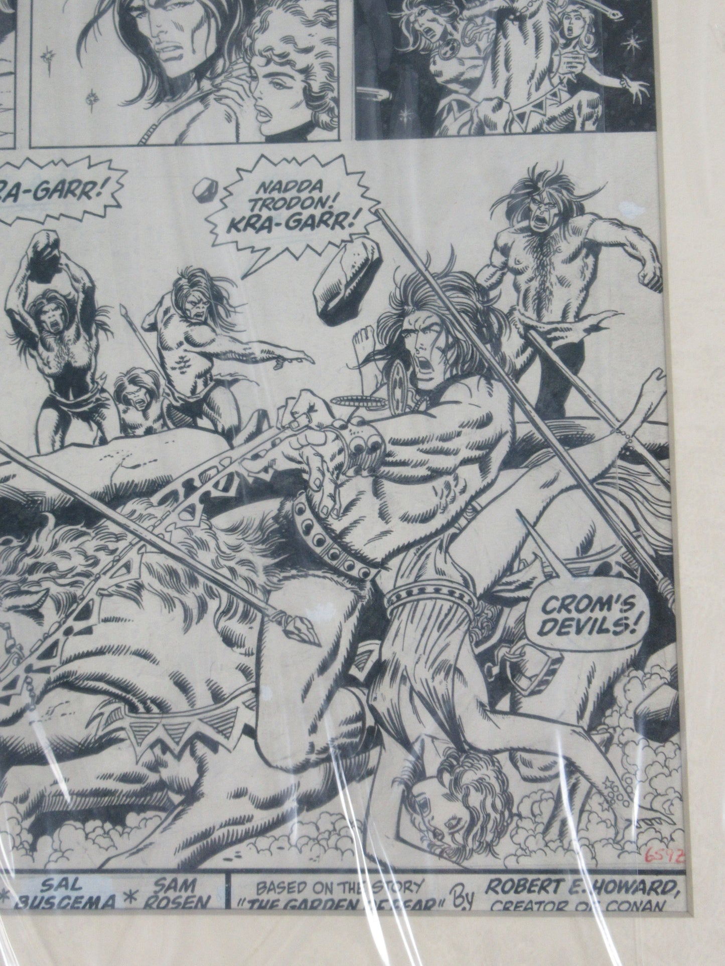 CONAN THE BARBARIAN #9 Splash Original Production Art - (1976) Vintage Art Layout Poster