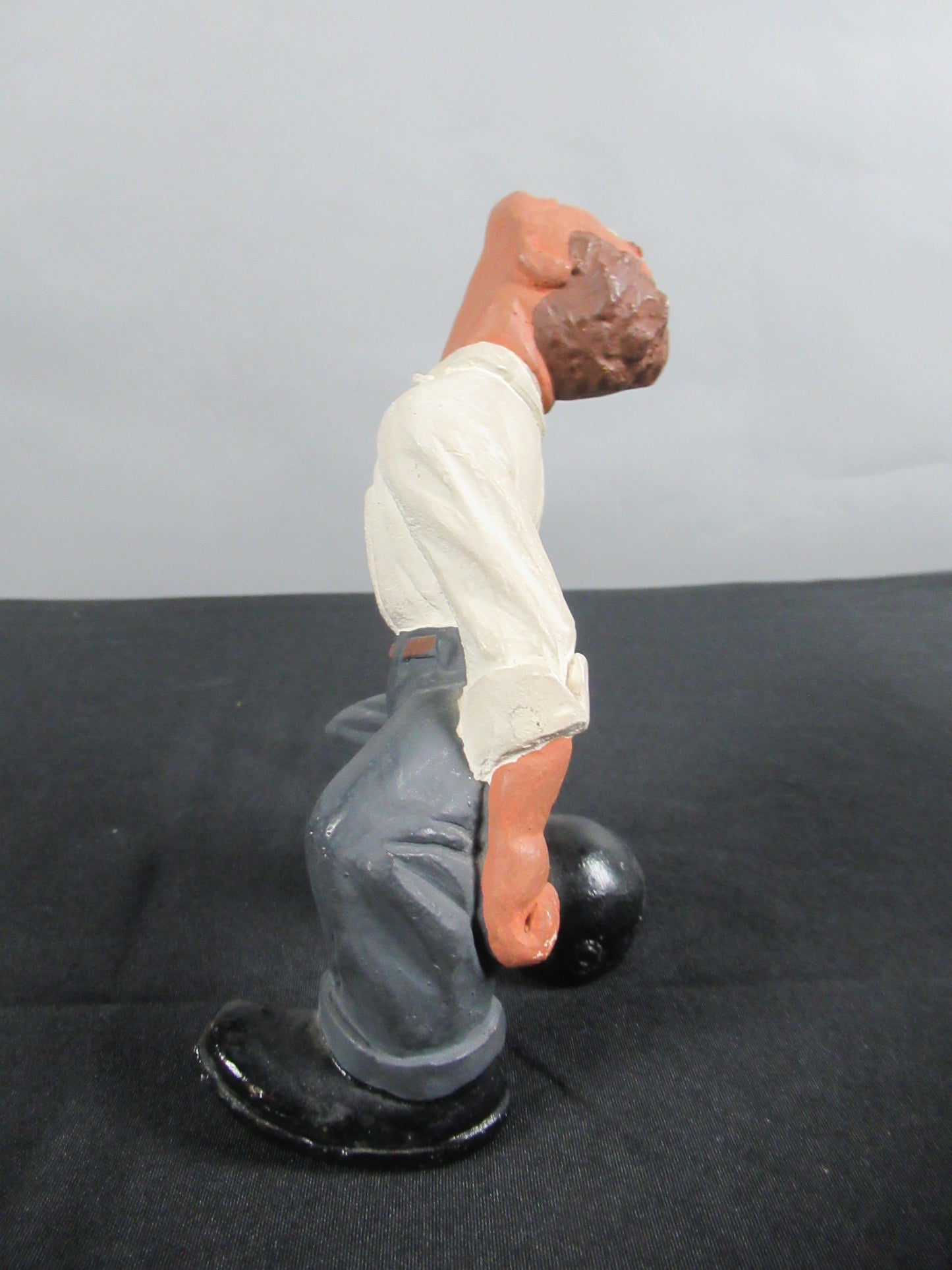 VINTAGE Bowling Figure Pair Set  - L. L. Rittgers (c. 1940s) Collectible Sport Chalkware Statuettes