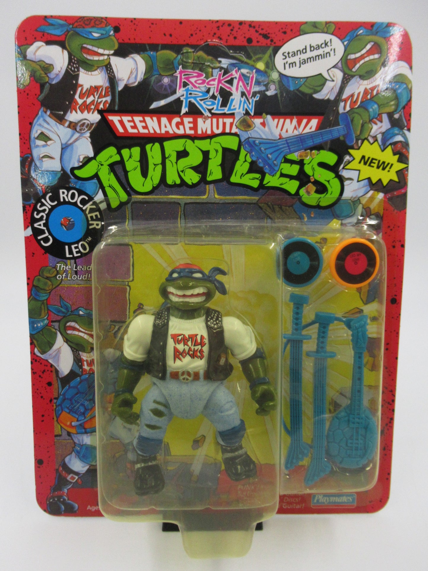 TMNT Rock 'N Rollin' Classic Rocker Leo 4.5" Figure Teenage Mutant Ninja Turtles - Playmates (1991)