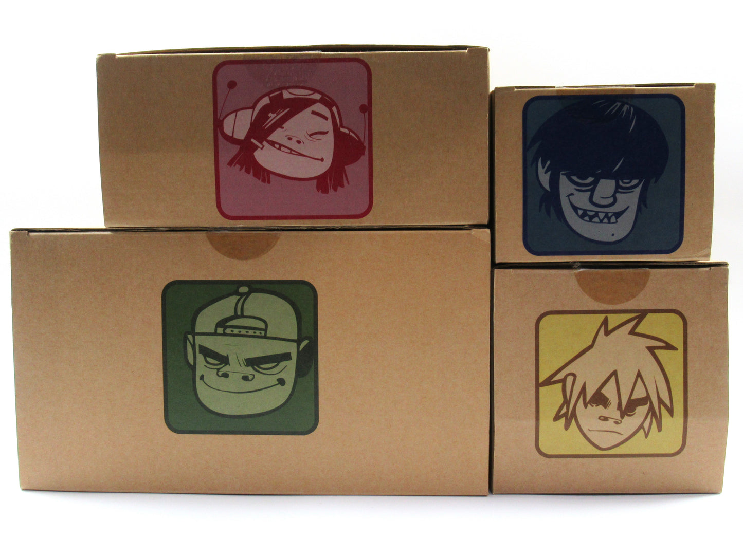 GORILLAZ Black Series Vinyl Figure Set of (4) - Kidrobot (2005) 2-D, Murdoc, Russel, & Noodle Art Toys