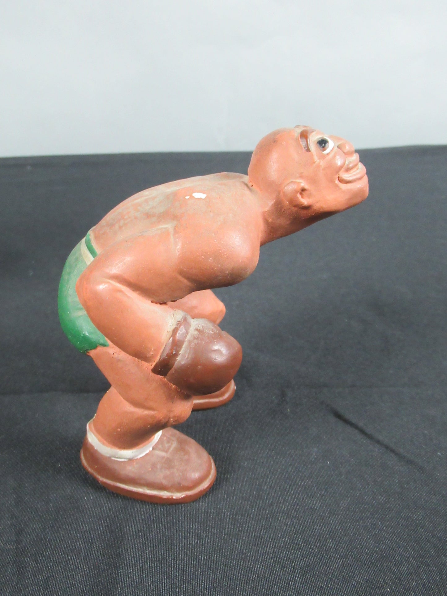 VINTAGE Boxing Figure Trio Set - L. L. Rittgers (c. 1940s) Collectible Sport Chalkware Statuettes