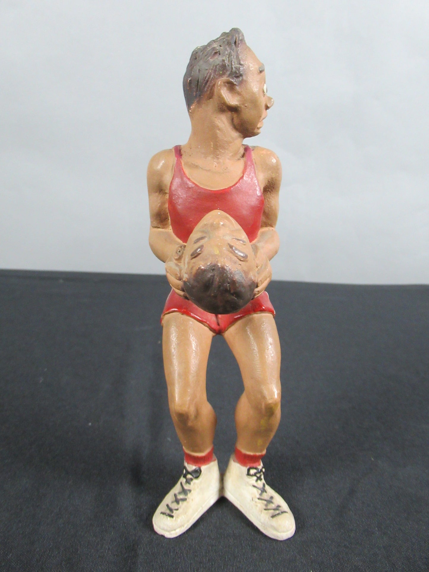 VINTAGE Basketball Player Figure - L. L. Rittgers (c. 1940s) Collectible Sport Chalkware Statuettes