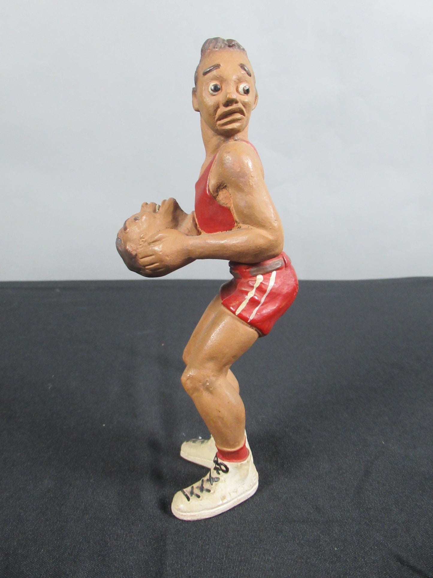 VINTAGE Basketball Player Figure - L. L. Rittgers (c. 1940s) Collectible Sport Chalkware Statuettes