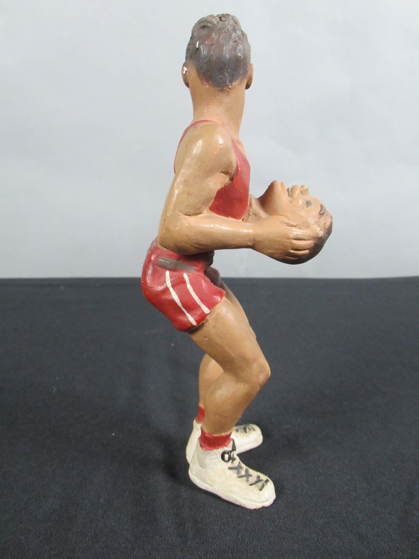 VINTAGE Basketball Player Figure - L. L. Rittgers (c. 1940s) Collectible Sport Chalkware Statuettes