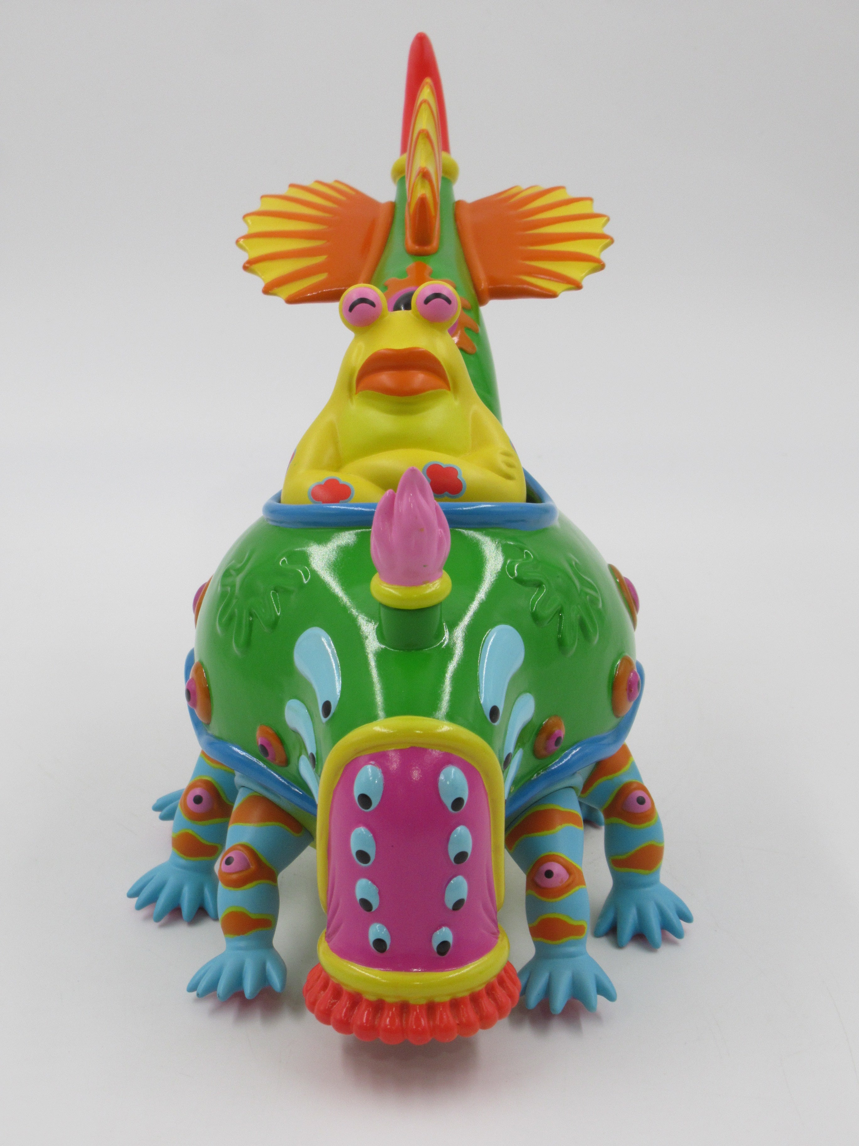 JIM WOODRING Mr. Bumper Vinyl Figure Green/Yellow Variant - StrangeCo (2006) Art Toy