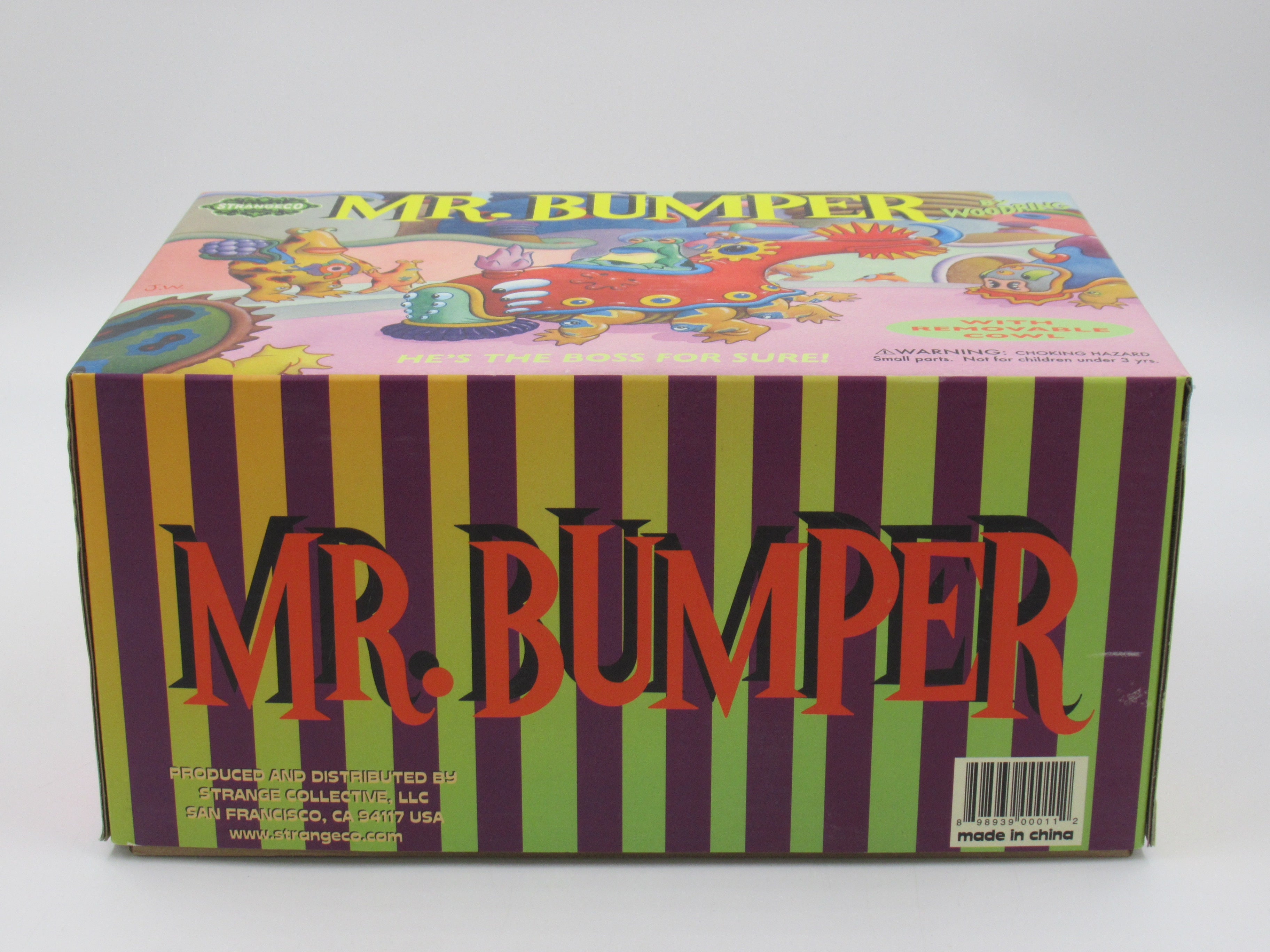 JIM WOODRING Mr. Bumper Vinyl Figure Green/Yellow Variant - StrangeCo (2006) Art Toy