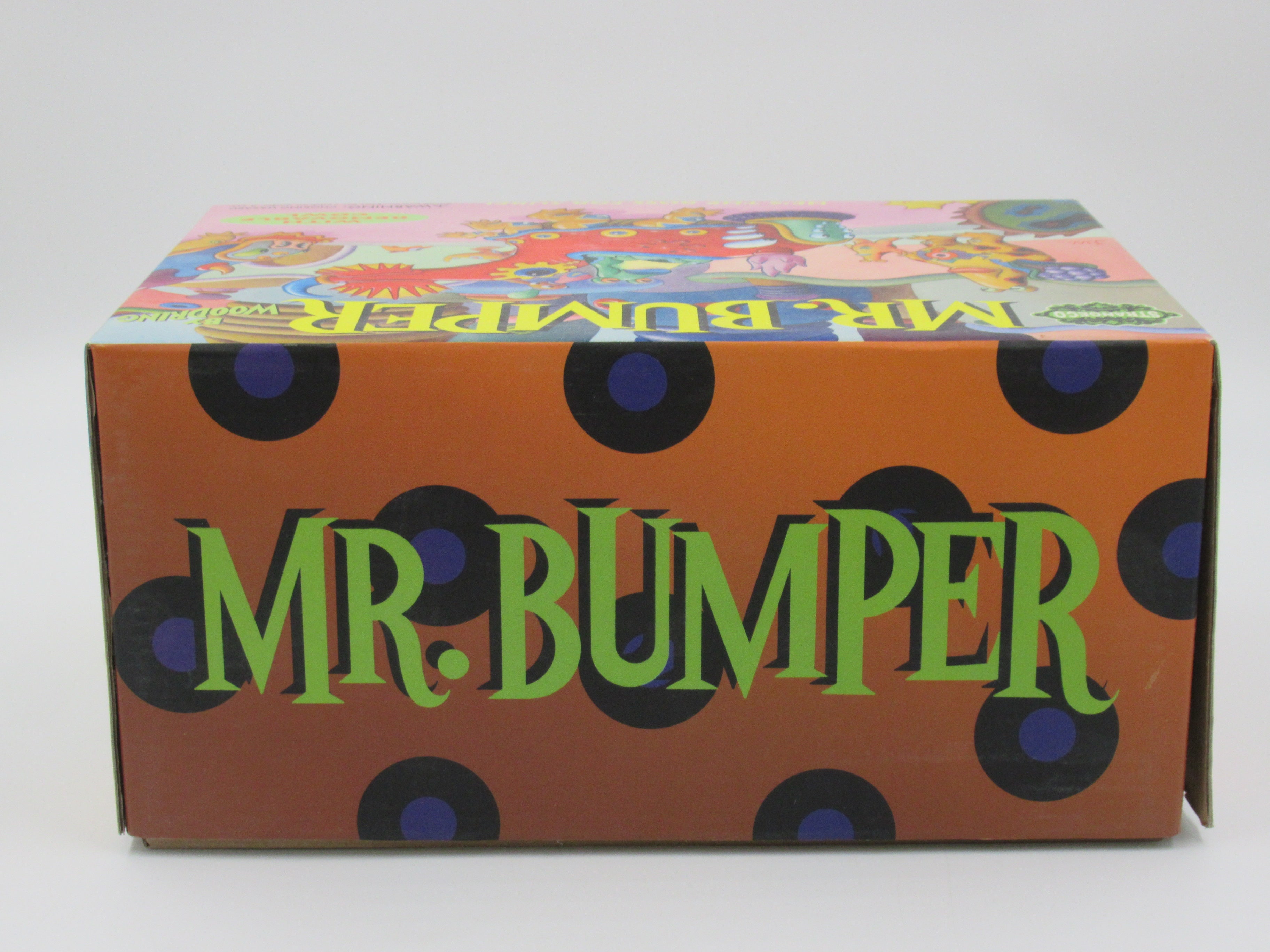 JIM WOODRING Mr. Bumper Vinyl Figure Green/Yellow Variant - StrangeCo (2006) Art Toy