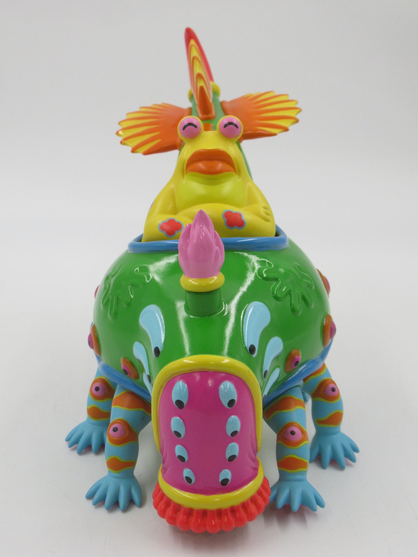 JIM WOODRING Mr. Bumper Vinyl Figure Green/Yellow Variant - StrangeCo (2006) Art Toy