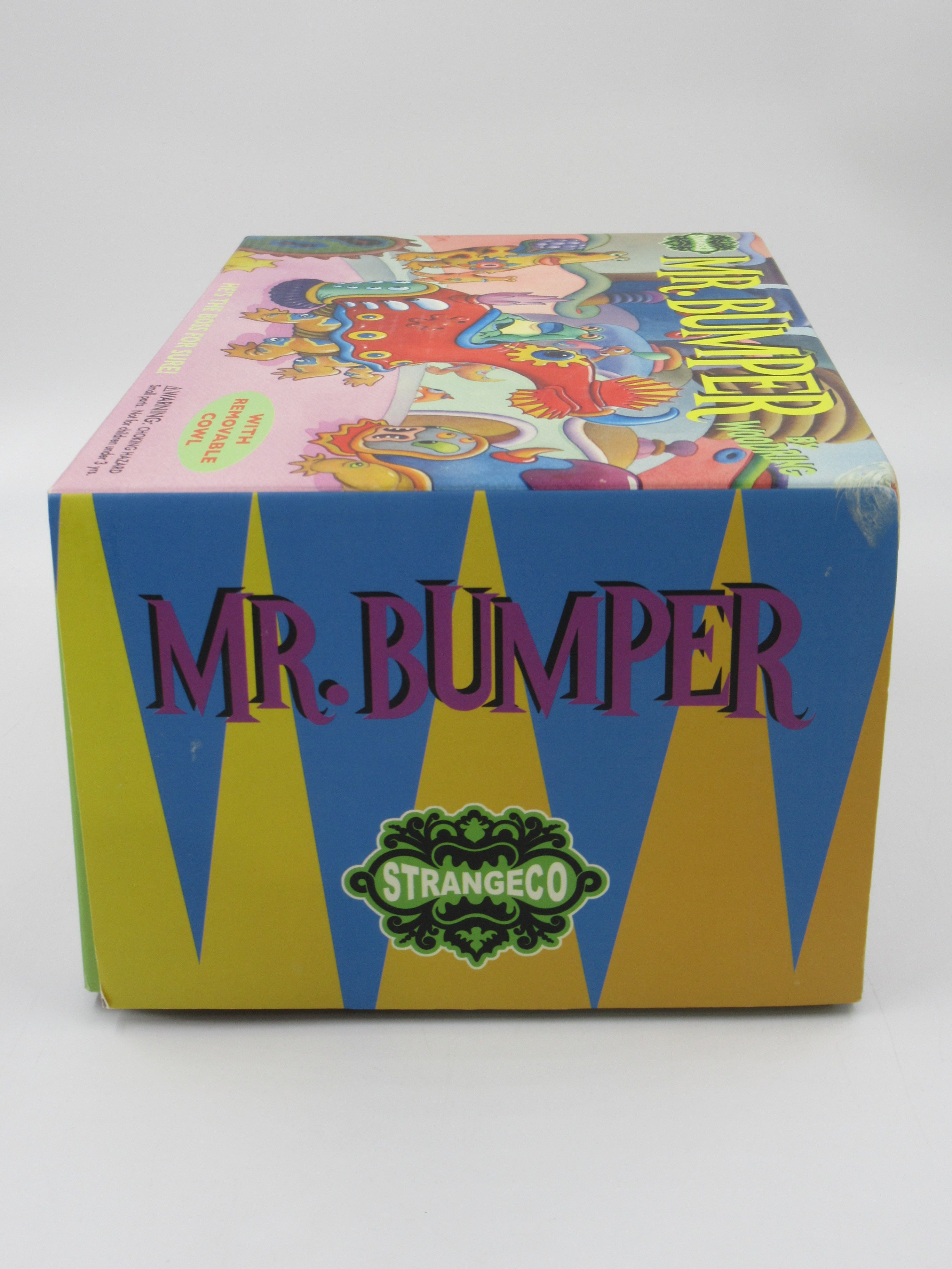 JIM WOODRING Mr. Bumper Vinyl Figure Green/Yellow Variant - StrangeCo (2006) Art Toy