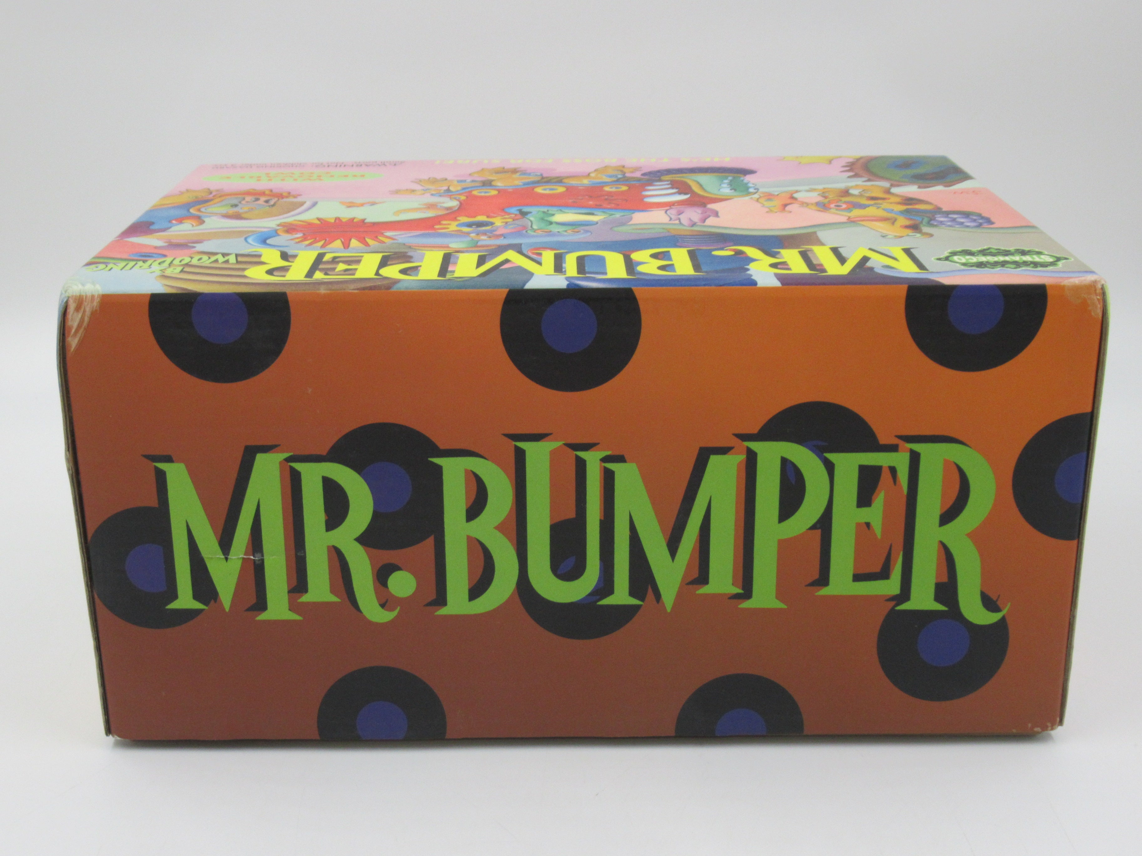 JIM WOODRING Mr. Bumper Vinyl Figure Green/Yellow Variant - StrangeCo (2006) Art Toy