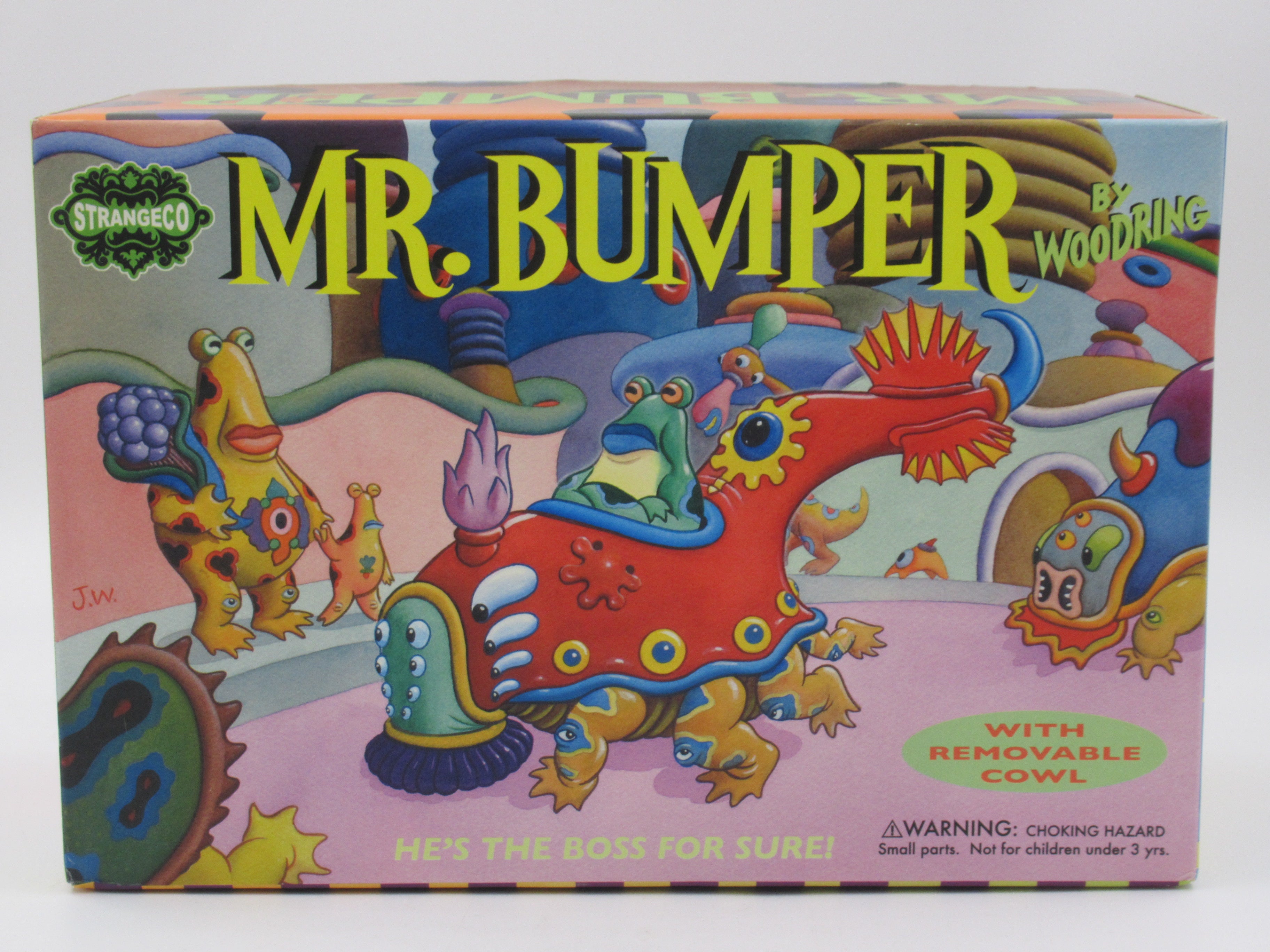 JIM WOODRING Mr. Bumper Vinyl Figure Red/Green - StrangeCo (2006) Art Toy